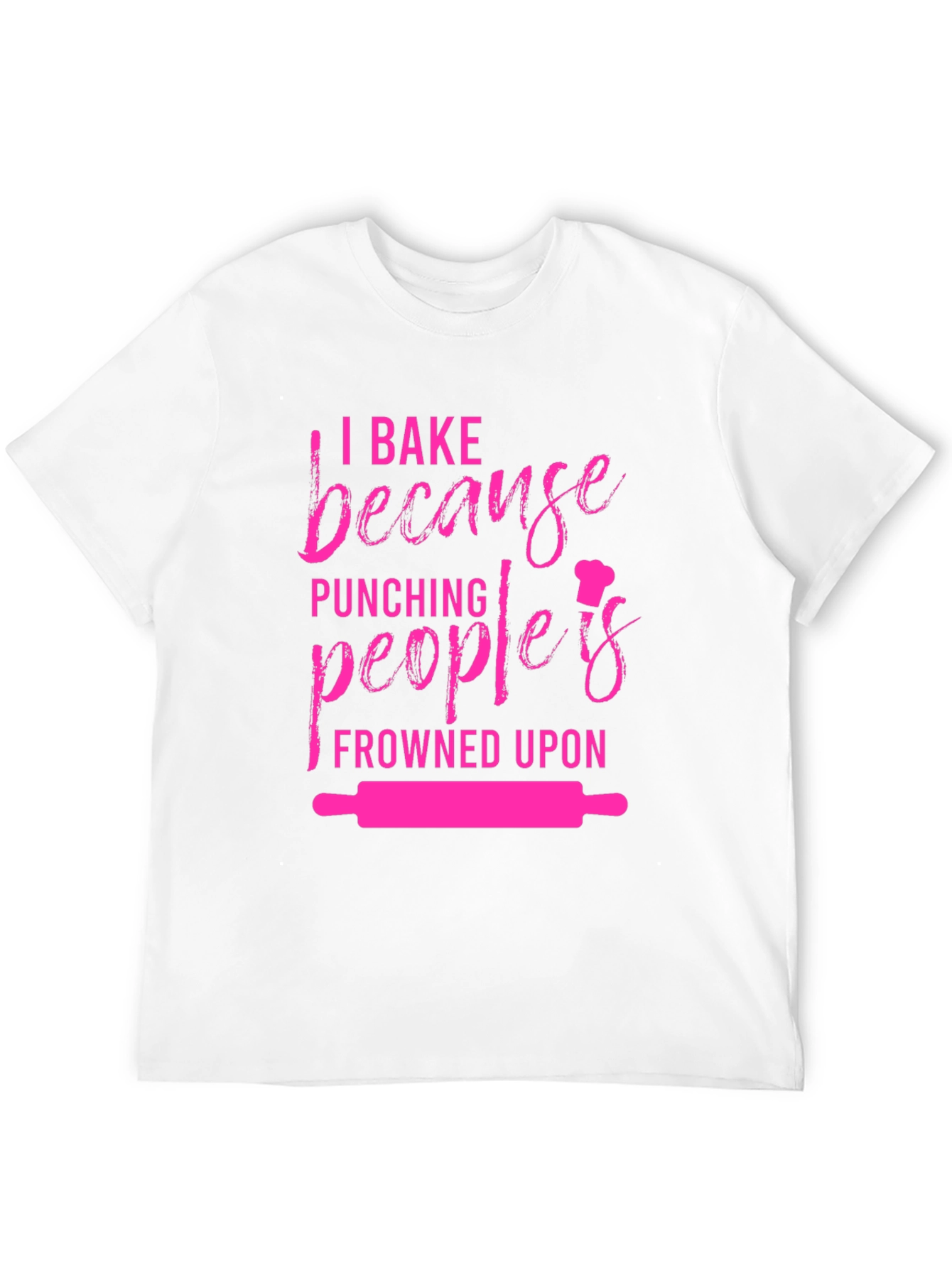 Black Baking Humor Graphic Tee - I Bake Because Punching Is Frowned Upon view 12