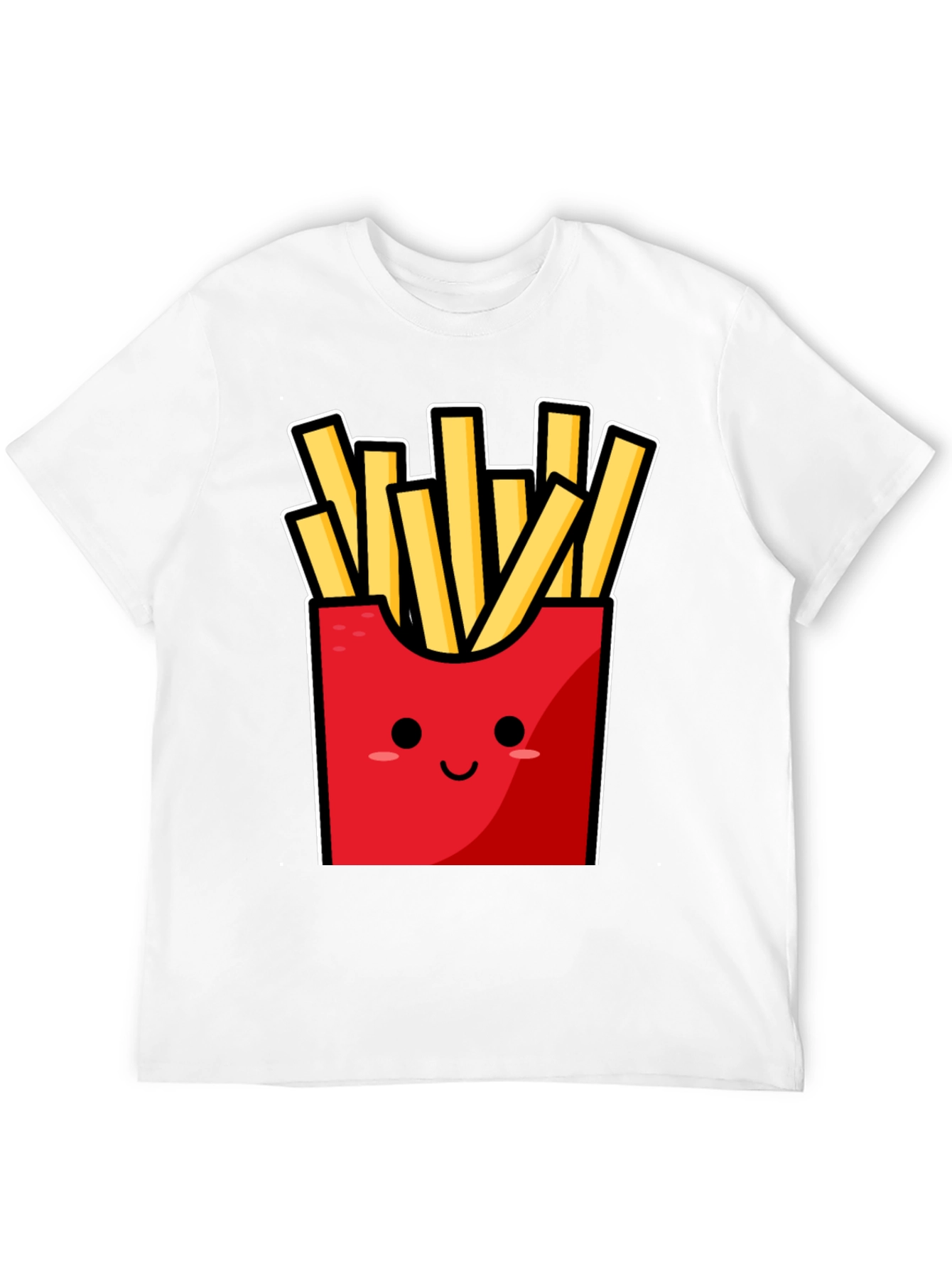Black Funny Fries T-Shirt - Cute Cartoon Food Graphic Tee view 12