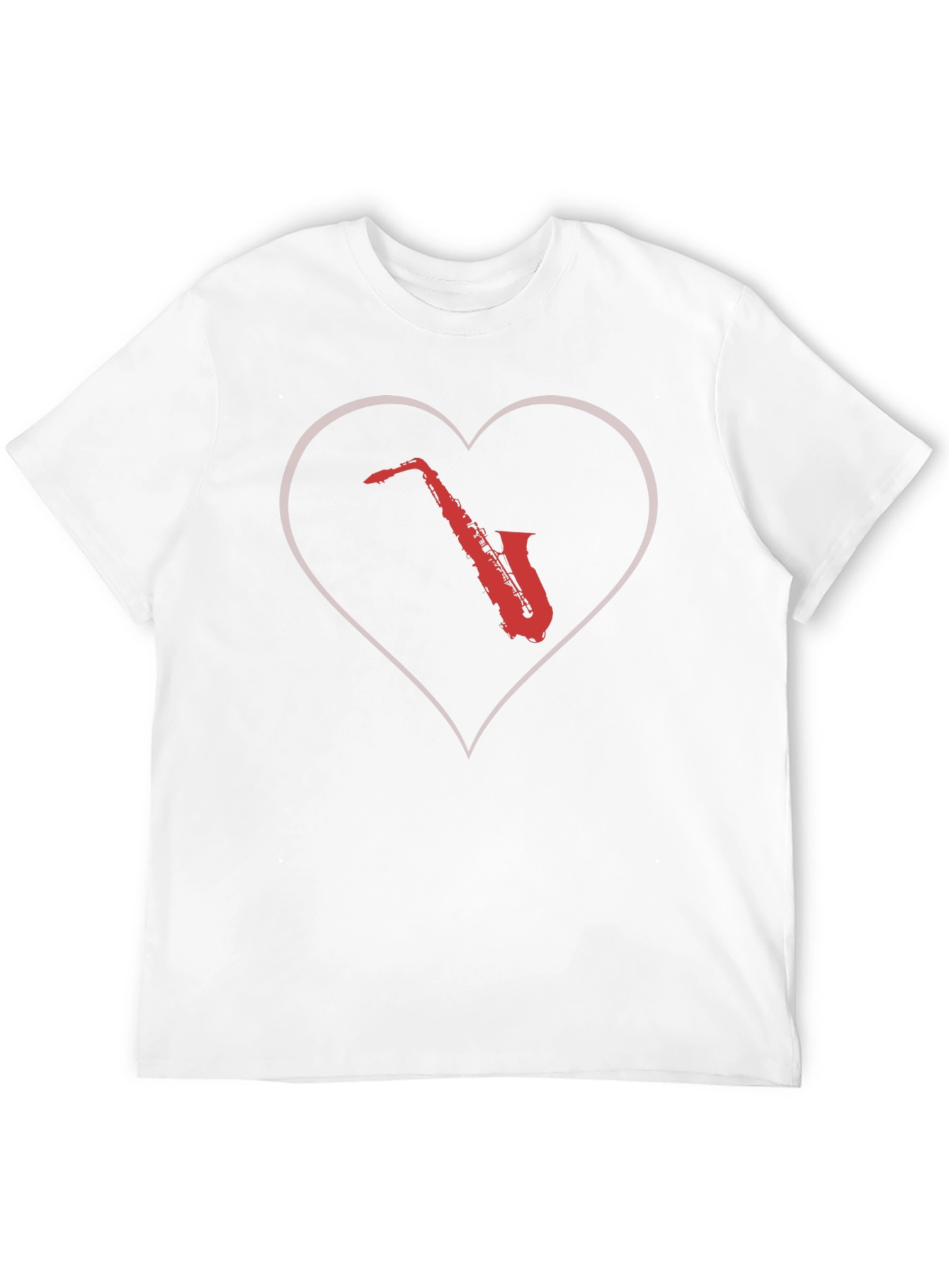 Black Saxophone Heart Graphic Tee - Cool Music Lover T-Shirt view 12