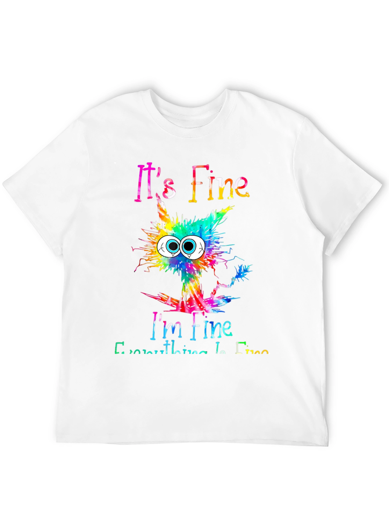 Black It's Fine I'm Fine Cat Graphic Tee view 12