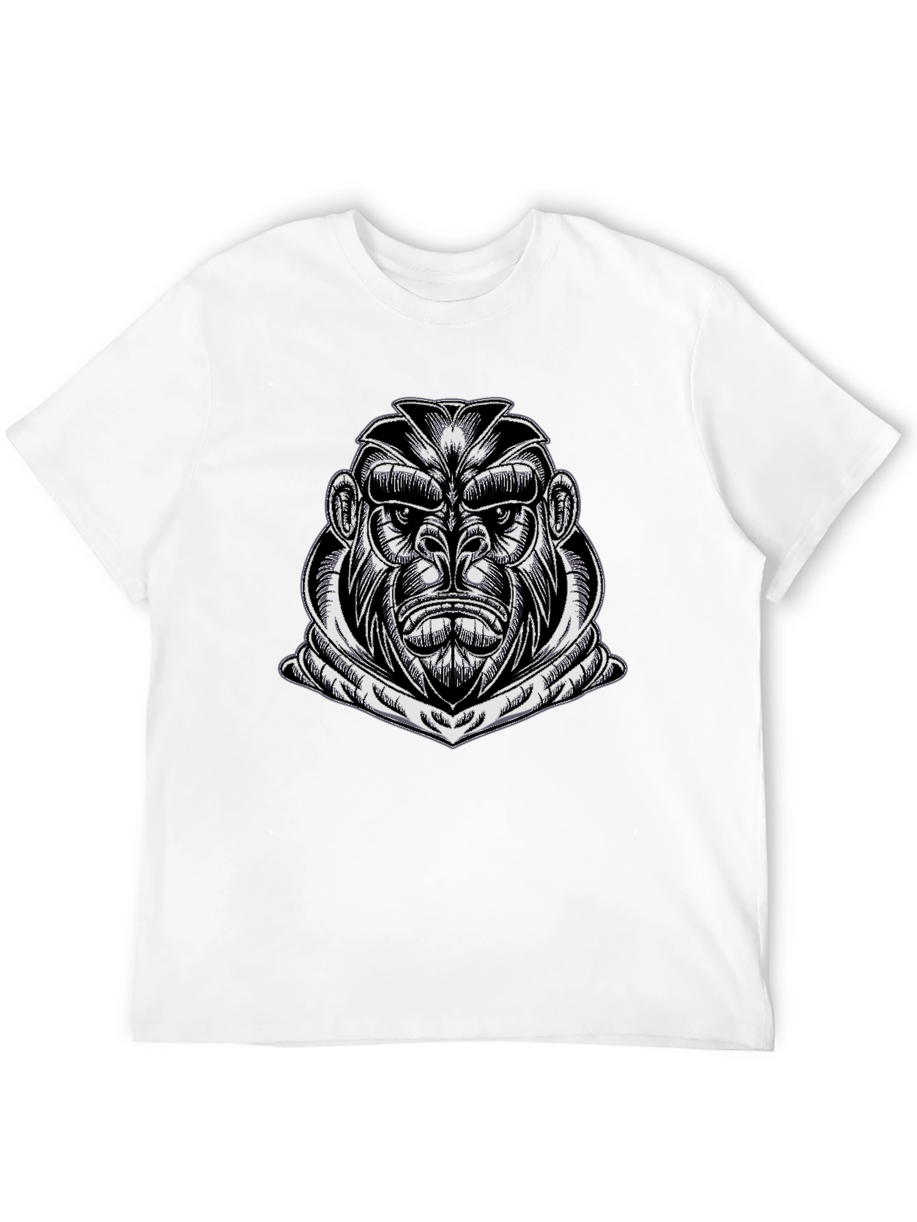 Black Gorilla Graphic Tee - Black Cotton Casual Wear view 12