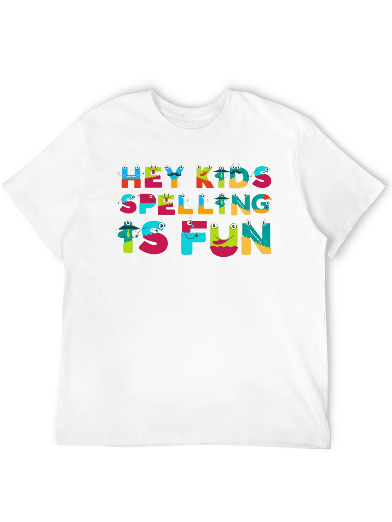 Black Hey Kids Spelling is Fun Black T-Shirt view 12