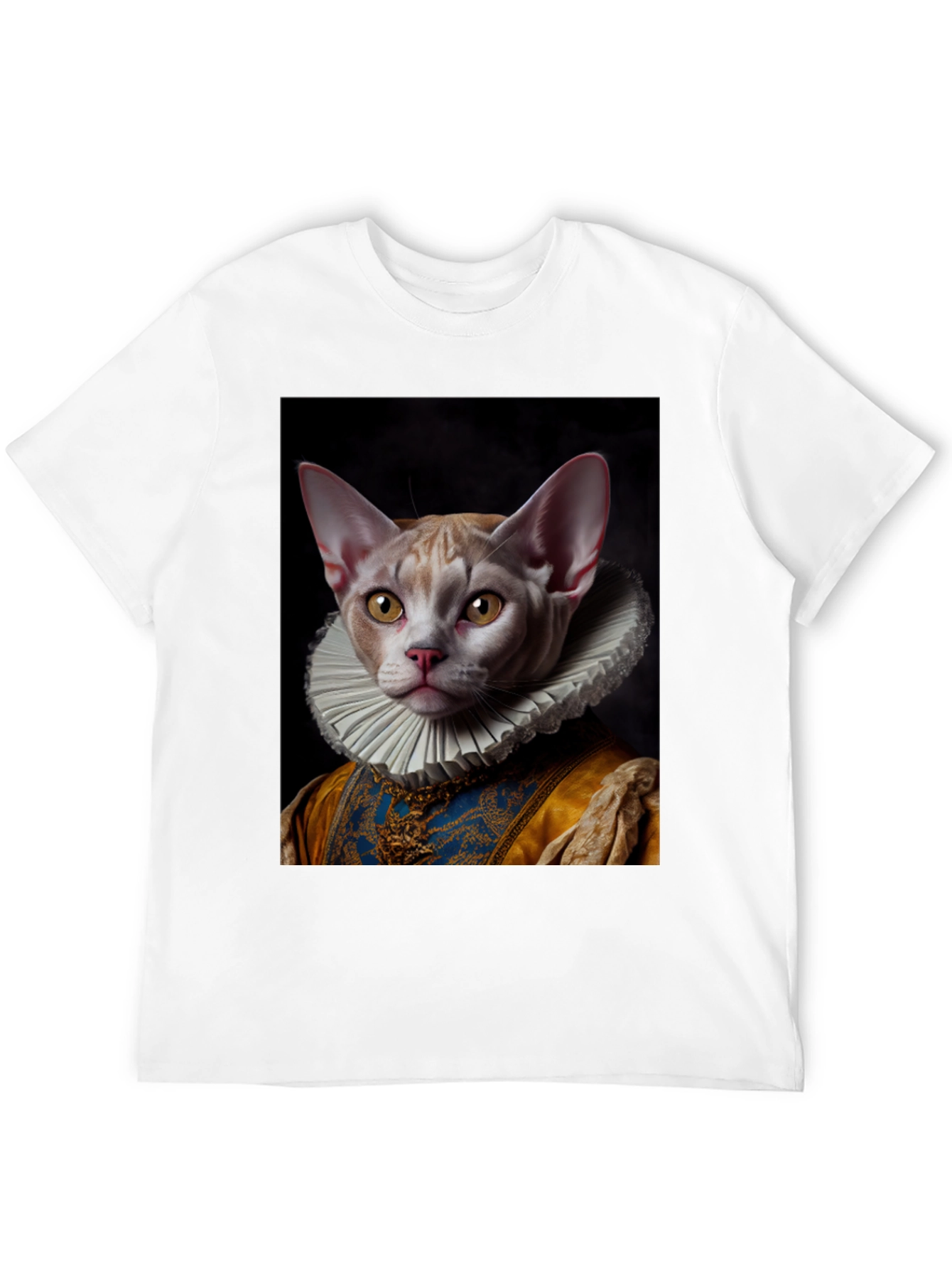 Black Renaissance Cat T-Shirt - Unique Artistic Design view 12