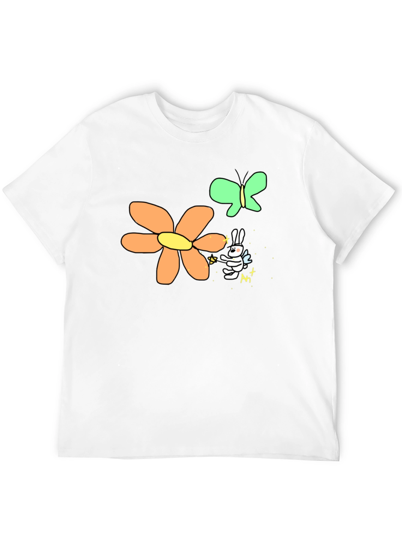 Black Men's Black Graphic Tee - Bunny Fairy view 12