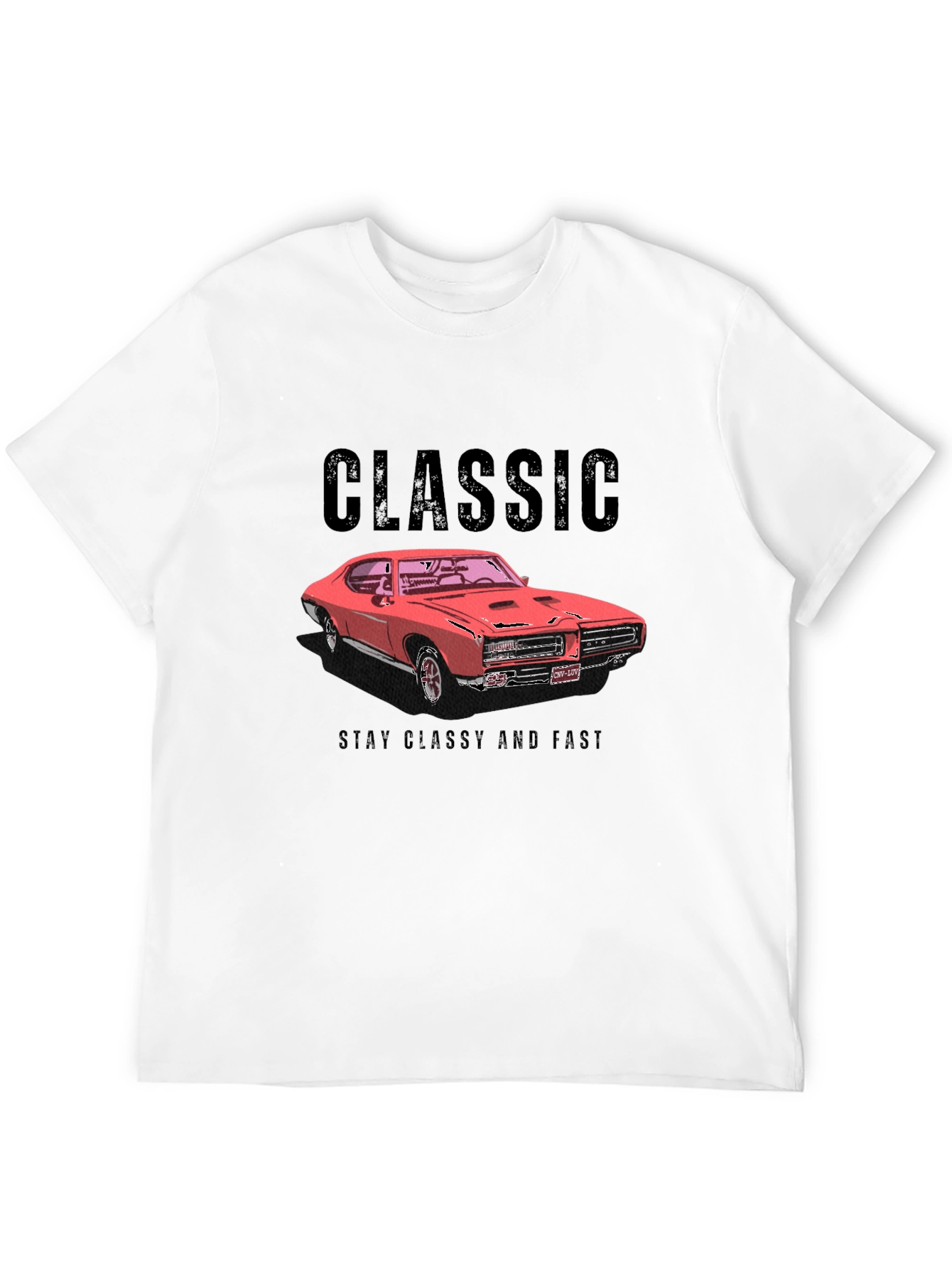 Black Classic Car T-Shirt - Stay Classy and Fast view 12