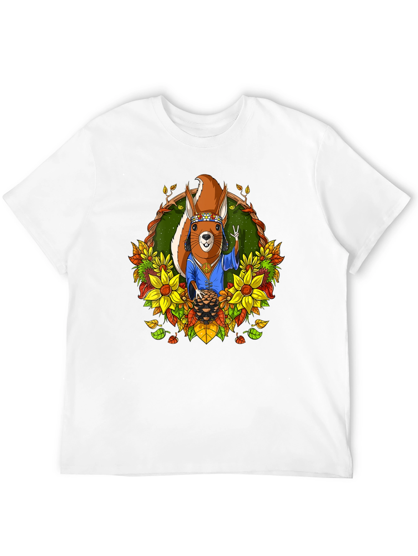 Black Hippie Squirrel T-Shirt: Peace, Love, & Nuts view 12