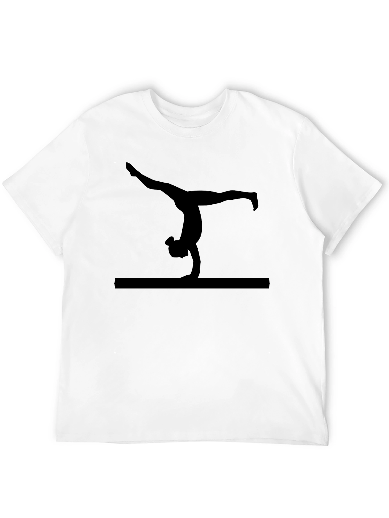 Black Gymnastics Silhouette Black T-Shirt view 12