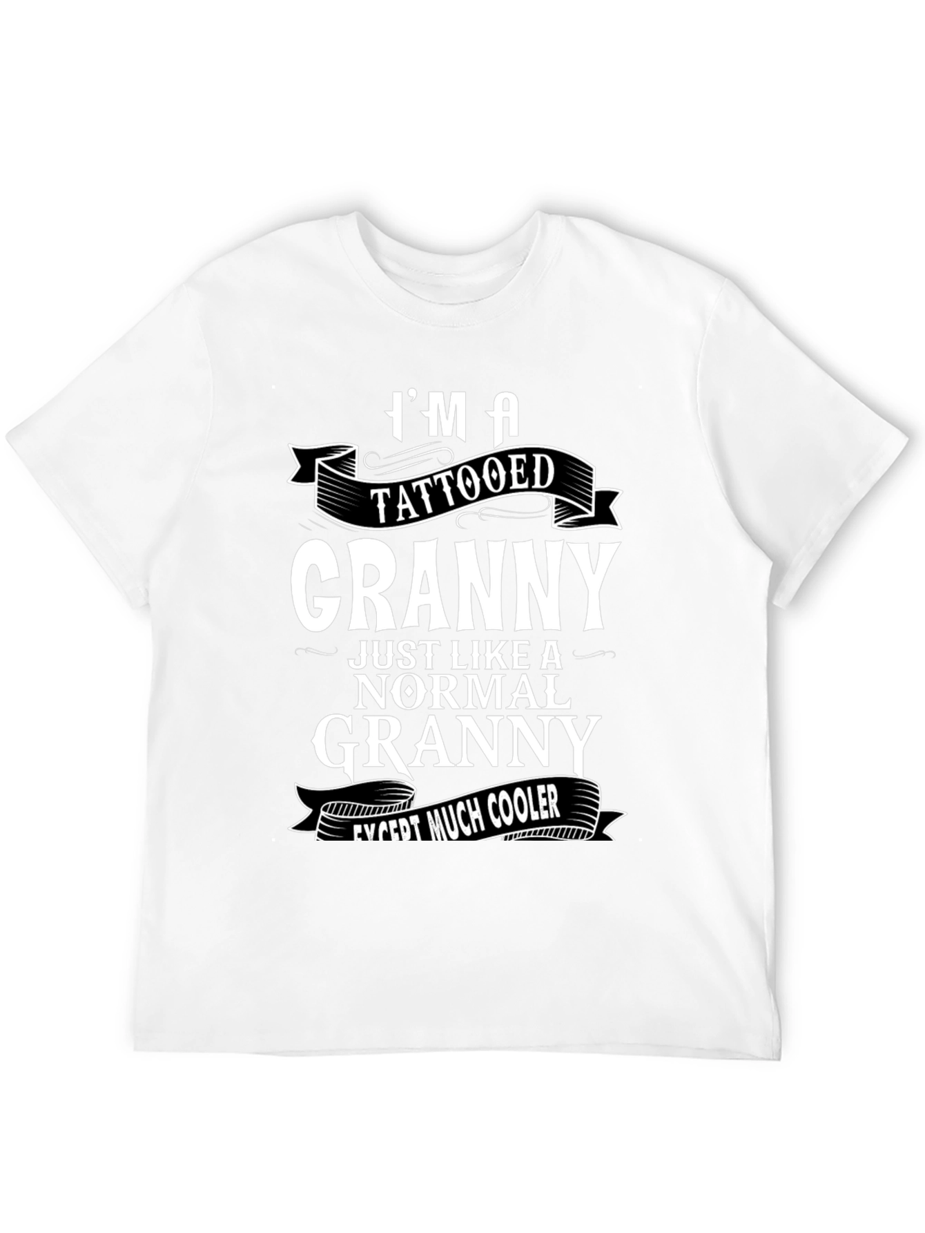 Black Cool Tattooed Granny Graphic T-Shirt view 12