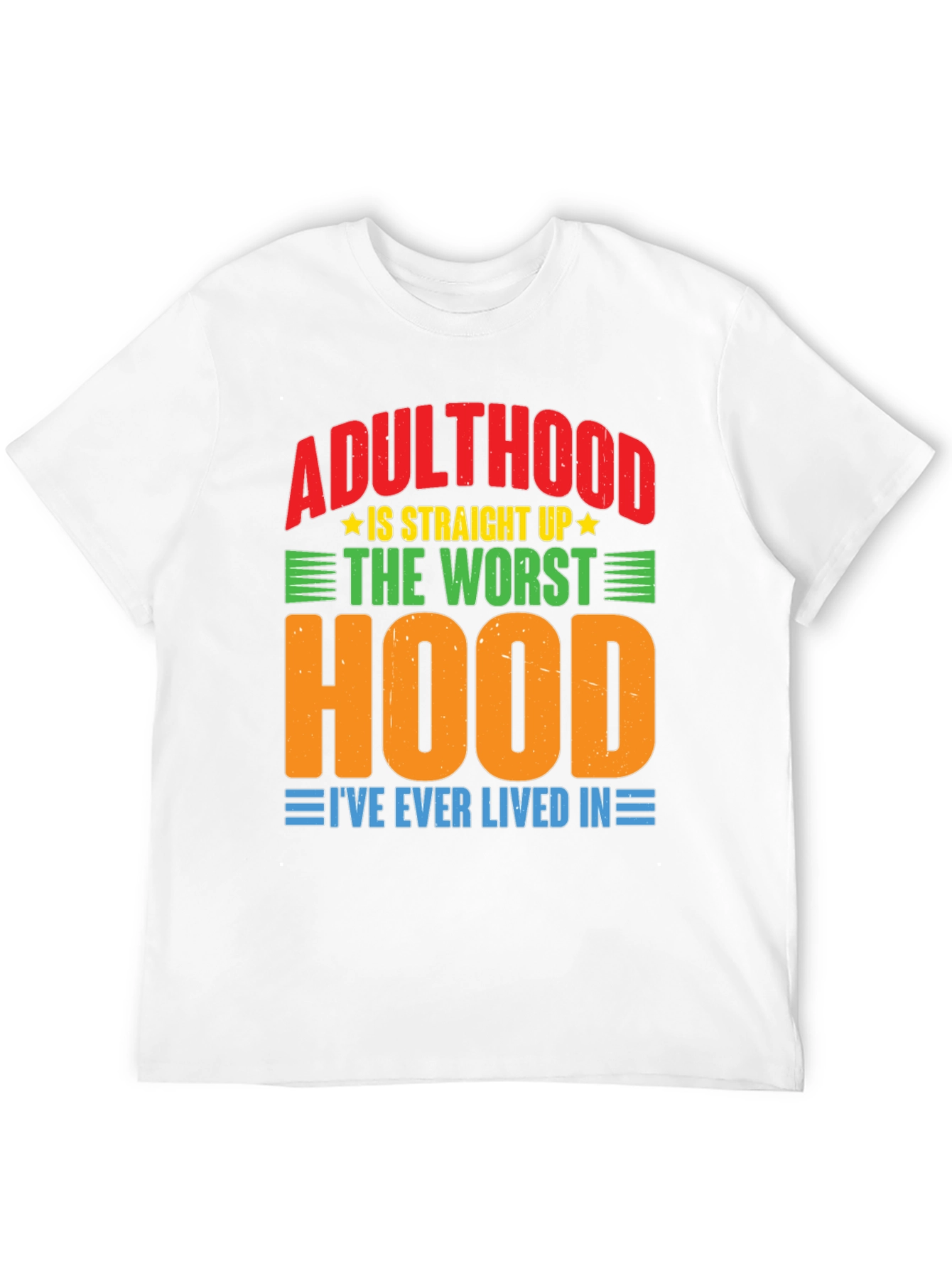 Black Adulthood Worst Hood Graphic T-Shirt view 12