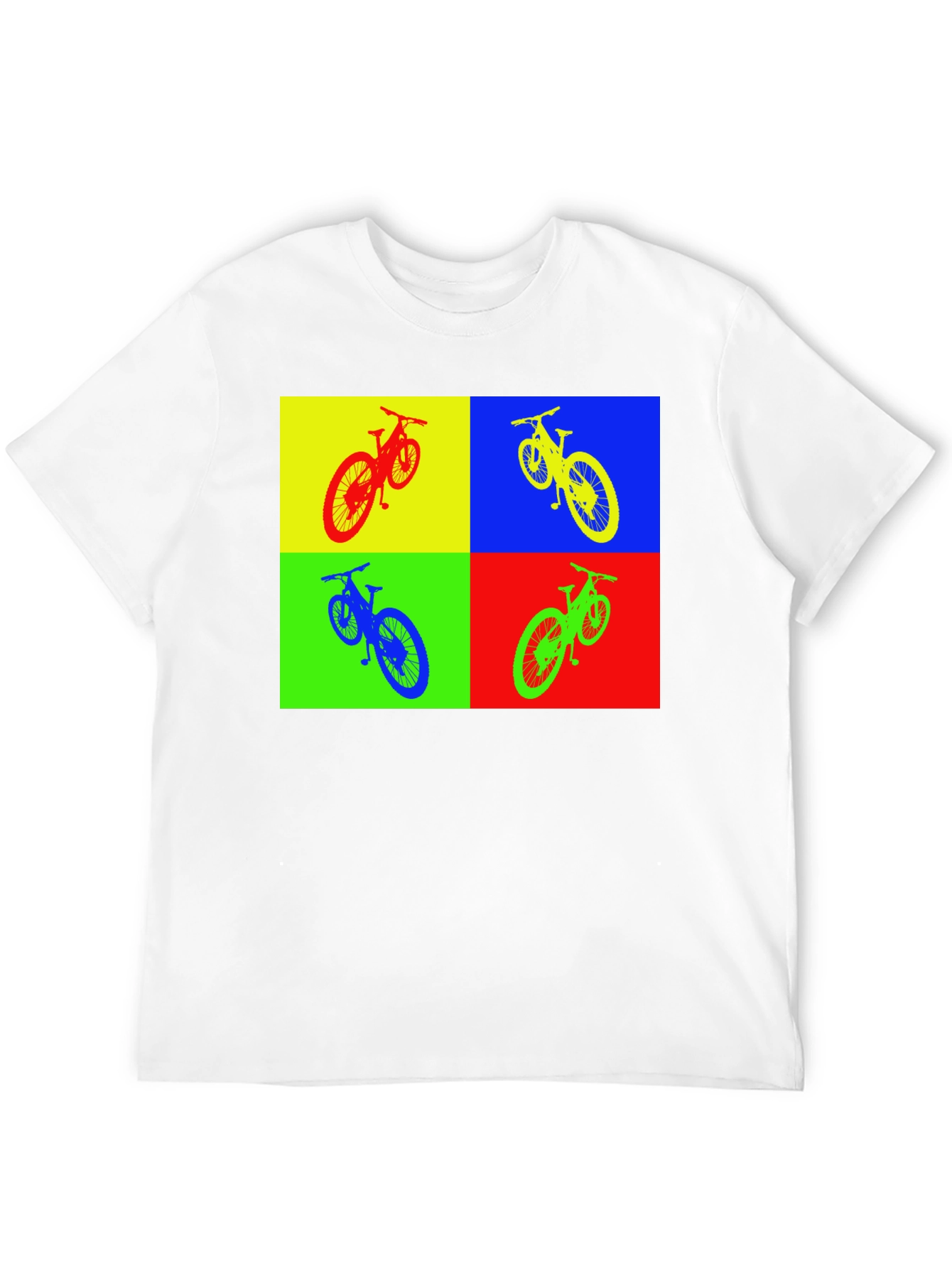 Black Pop Art Bike T-Shirt - Colorful Cycling Tee view 12