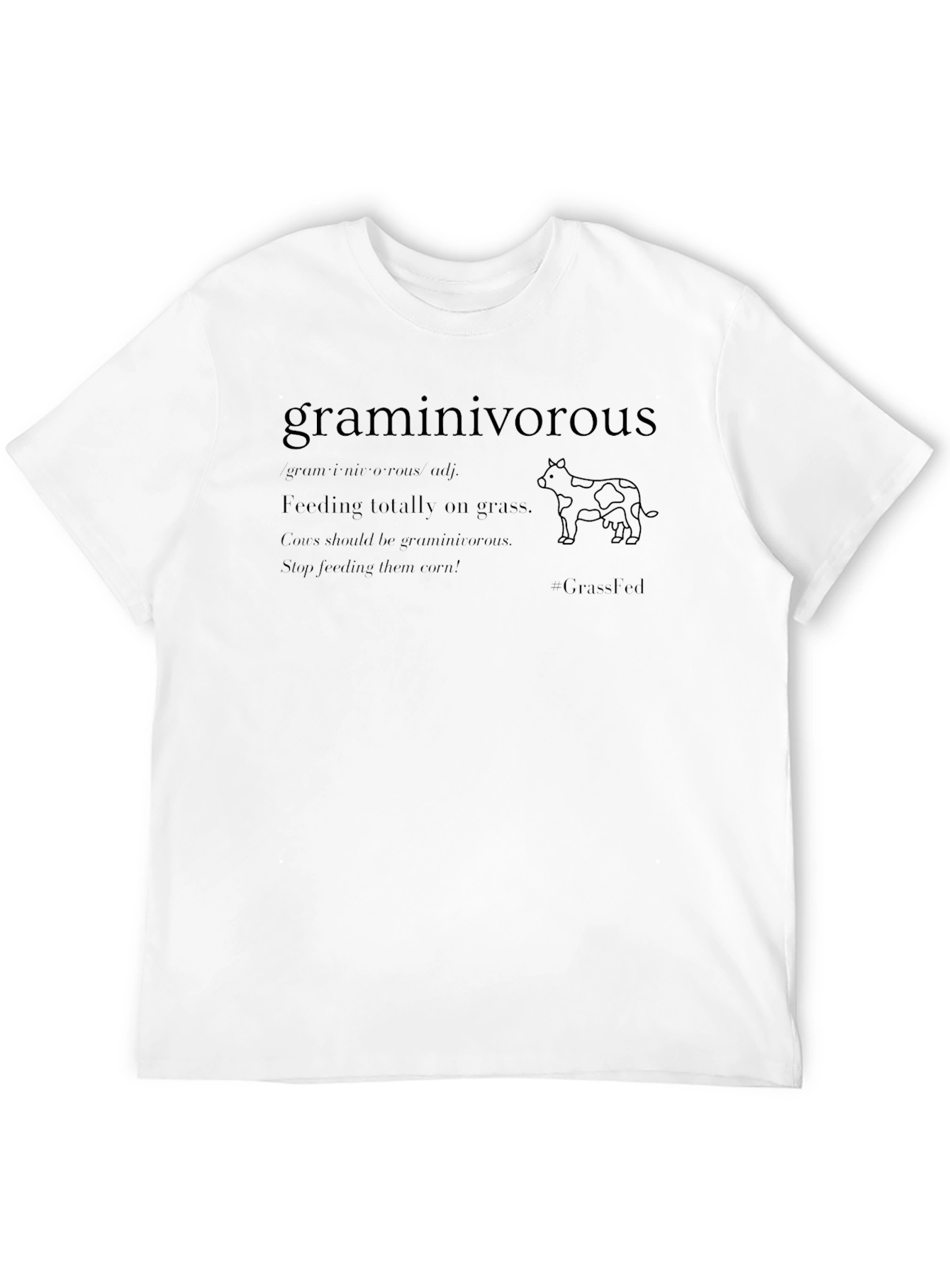 Black Graminivorous Grass-Fed Beef T-Shirt view 12