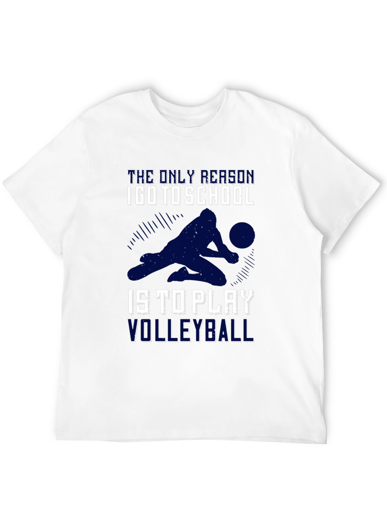 Black Volleyball T-Shirt: School Volleyball Player Design view 12