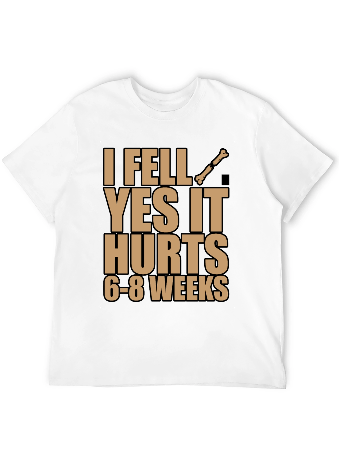 Black I Fell Bone Humor Black T-Shirt view 12