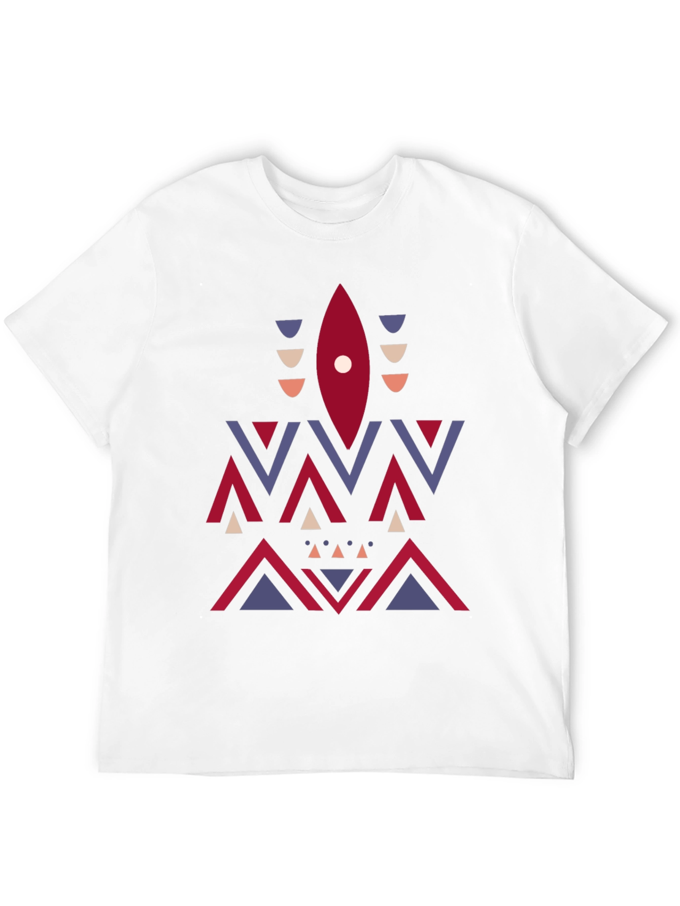 Black Geometric Aztec Print Tee - Stylish Men's Black T-Shirt view 12