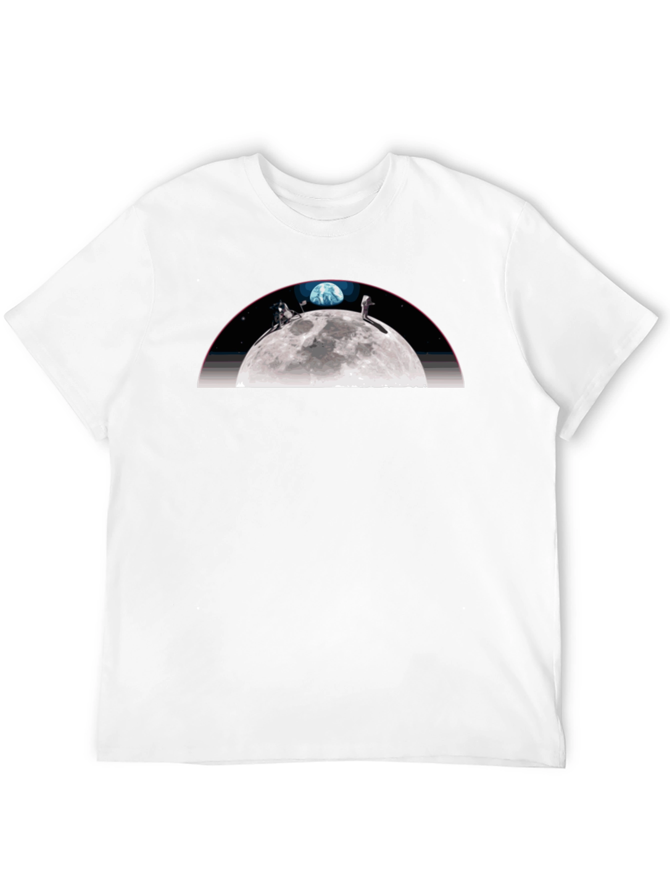 Black Moon Landing Graphic Tee - Black Crew Neck T-Shirt view 12