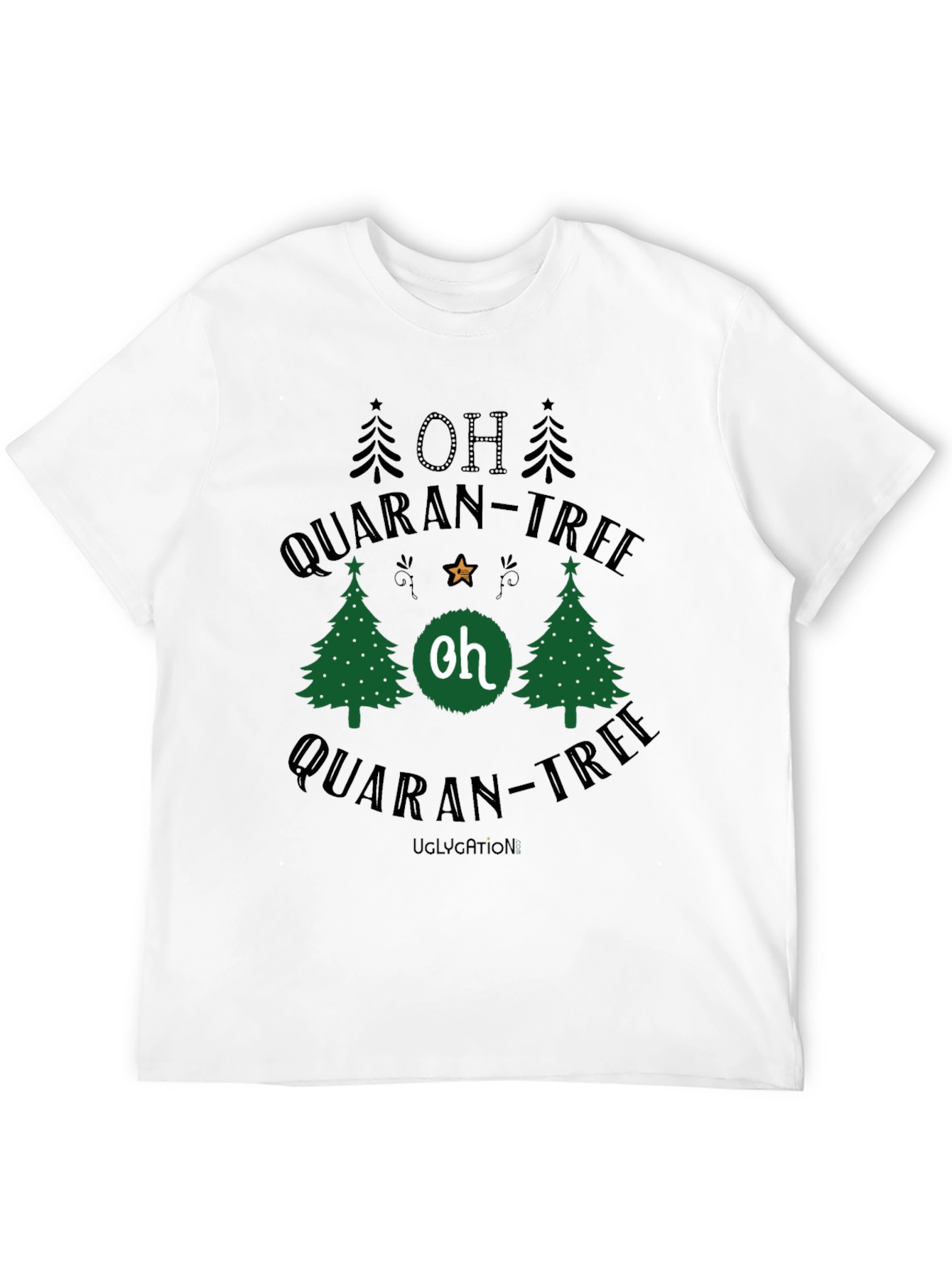 Black Oh Quaran-Tree Black Cotton T-Shirt view 12