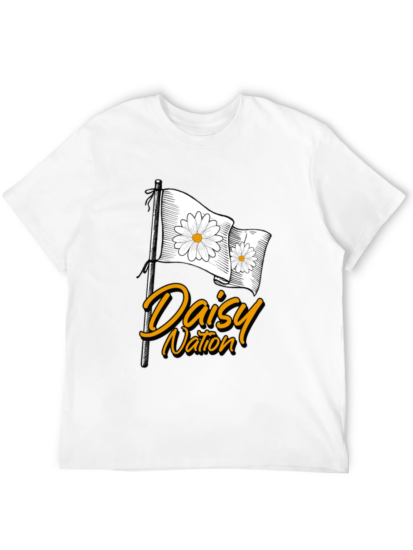 Black Daisy Nation Graphic T-Shirt - Black Cotton Tee view 12
