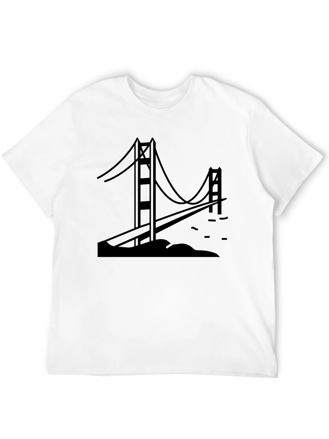 Black Golden Gate Bridge Graphic Tee view 12