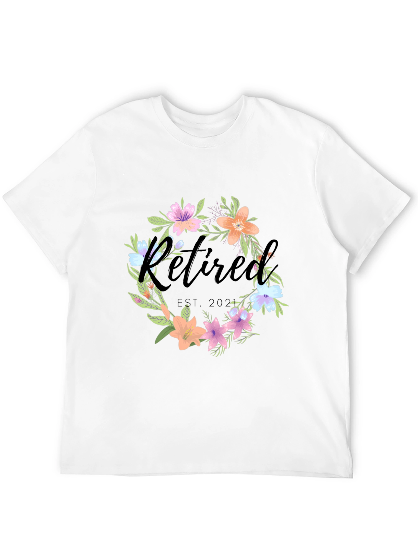Black Retired Floral Wreath T-Shirt view 12