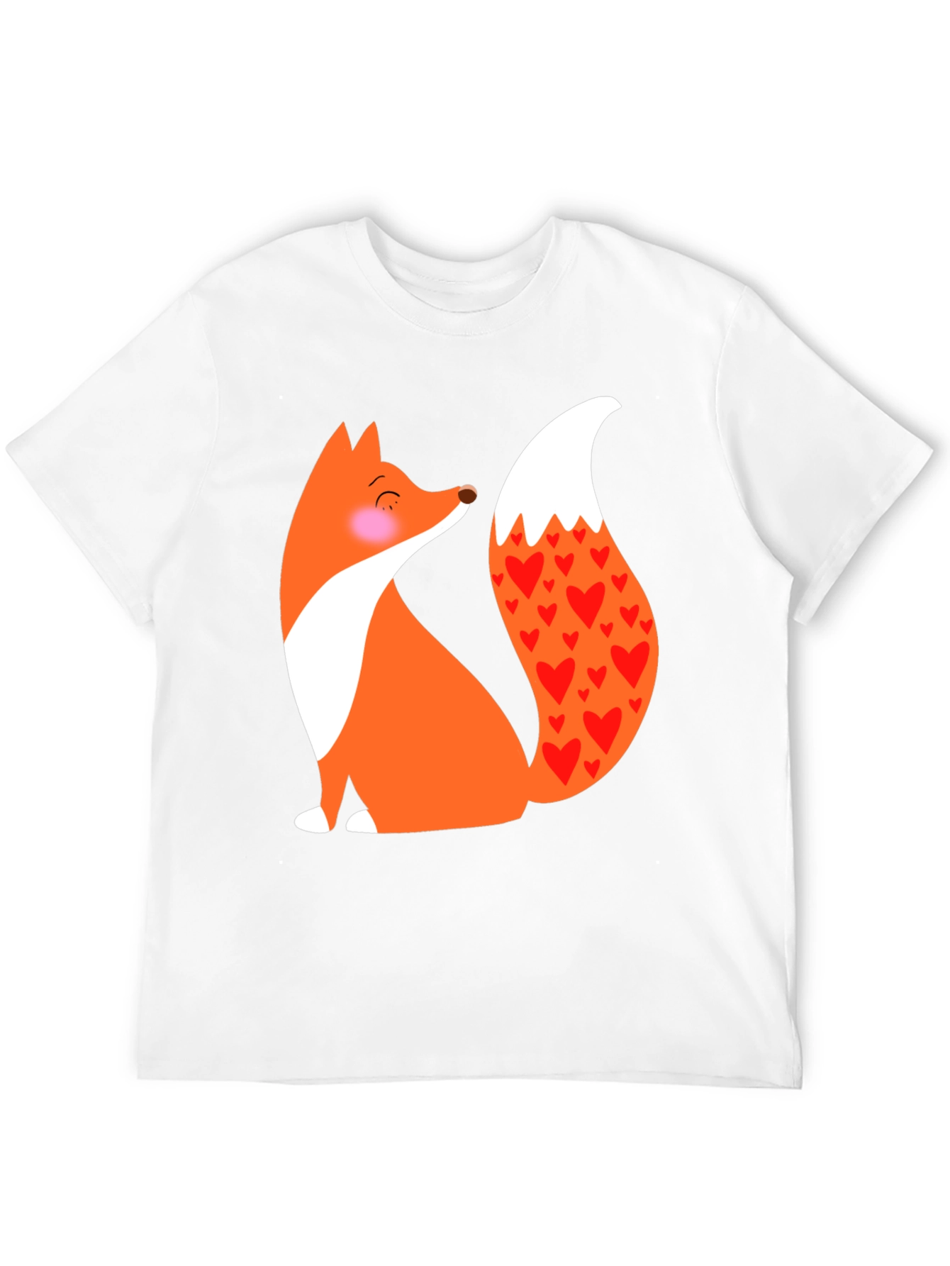 Black Fox with Hearts T-Shirt - Cute & Stylish Animal Tee view 12