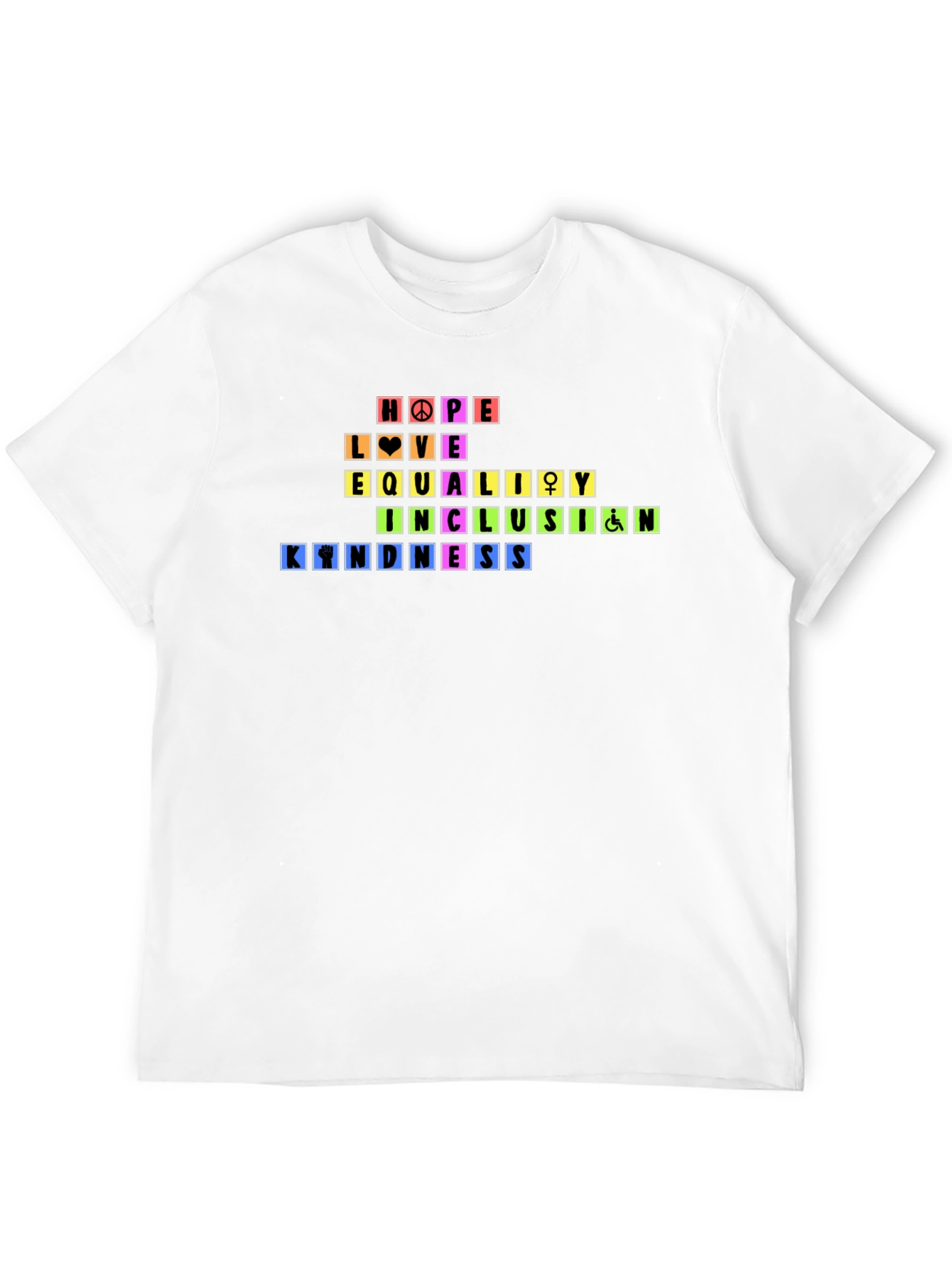 Black Rainbow Pride Hope Love Equality Kindness T-Shirt view 12