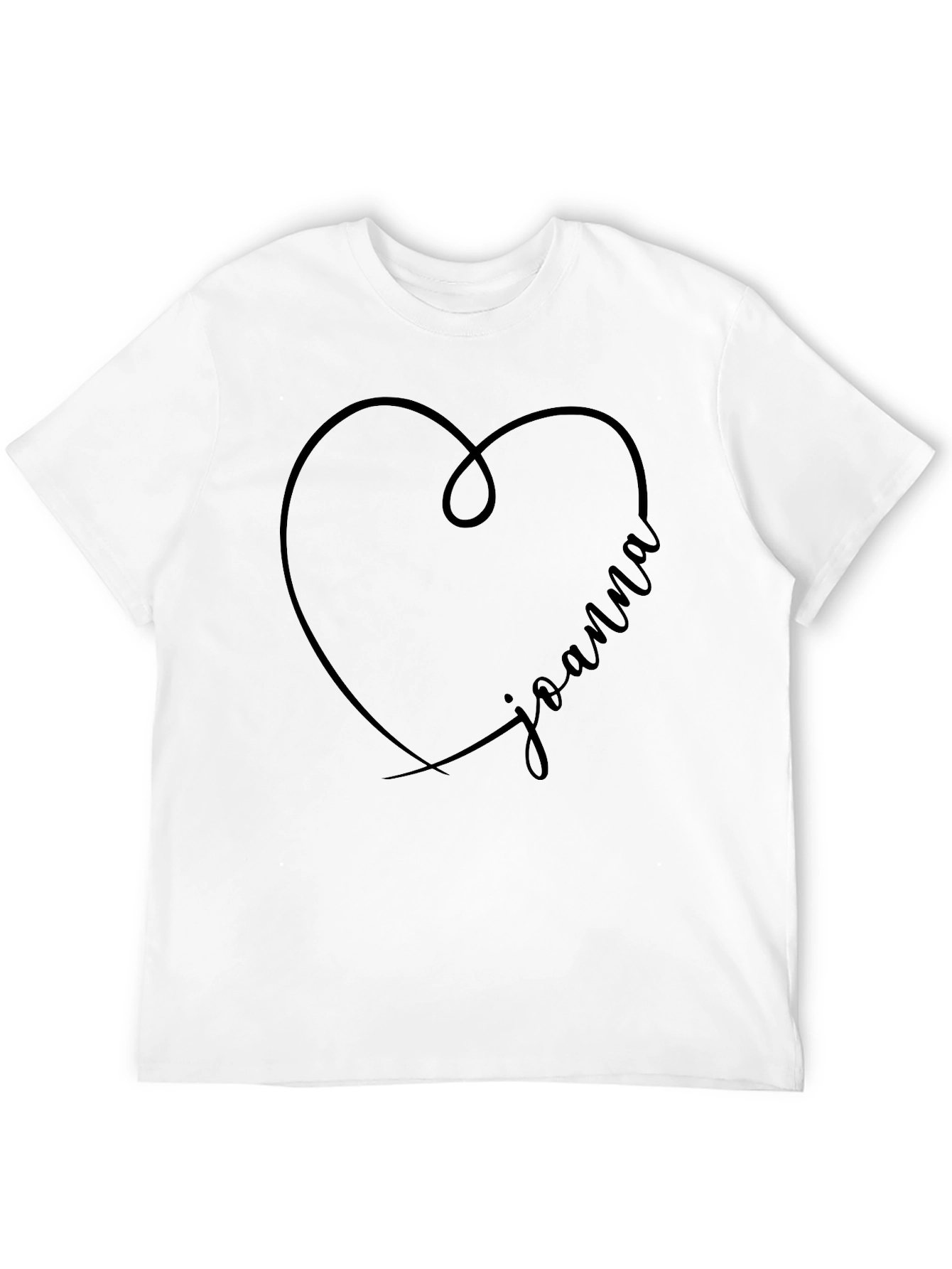 Black Joanna Heart Personalized Black T-Shirt view 12