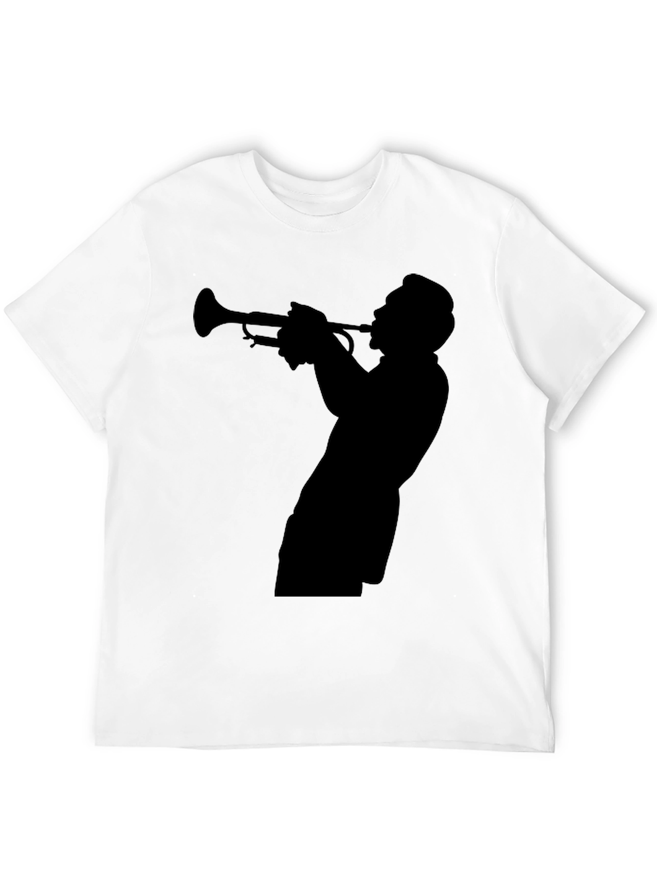 Black Jazz Trumpet Silhouette T-Shirt view 12