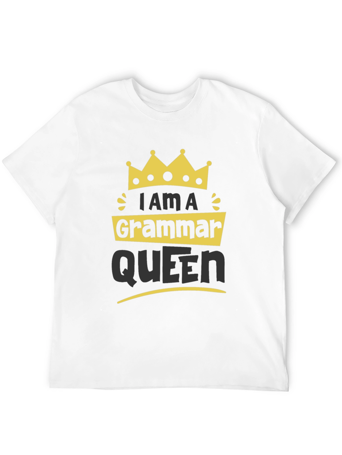 Black Grammar Queen T-Shirt - Funny Novelty Tee view 12