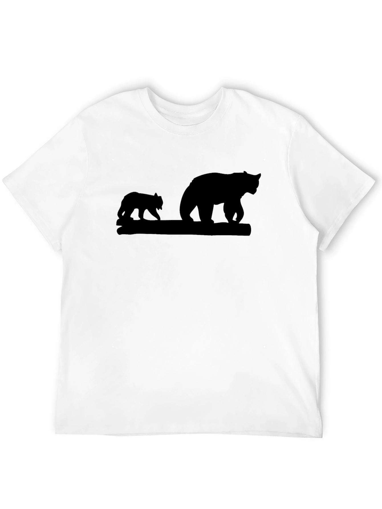 Black Black Bear Family Silhouette T-Shirt view 12