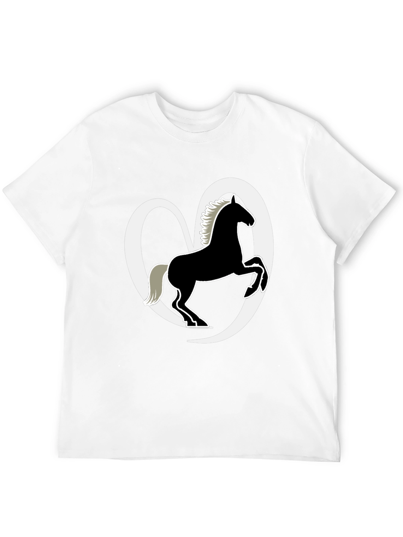 Black Horse Lover's Tee - Black Cotton Blend Shirt view 12