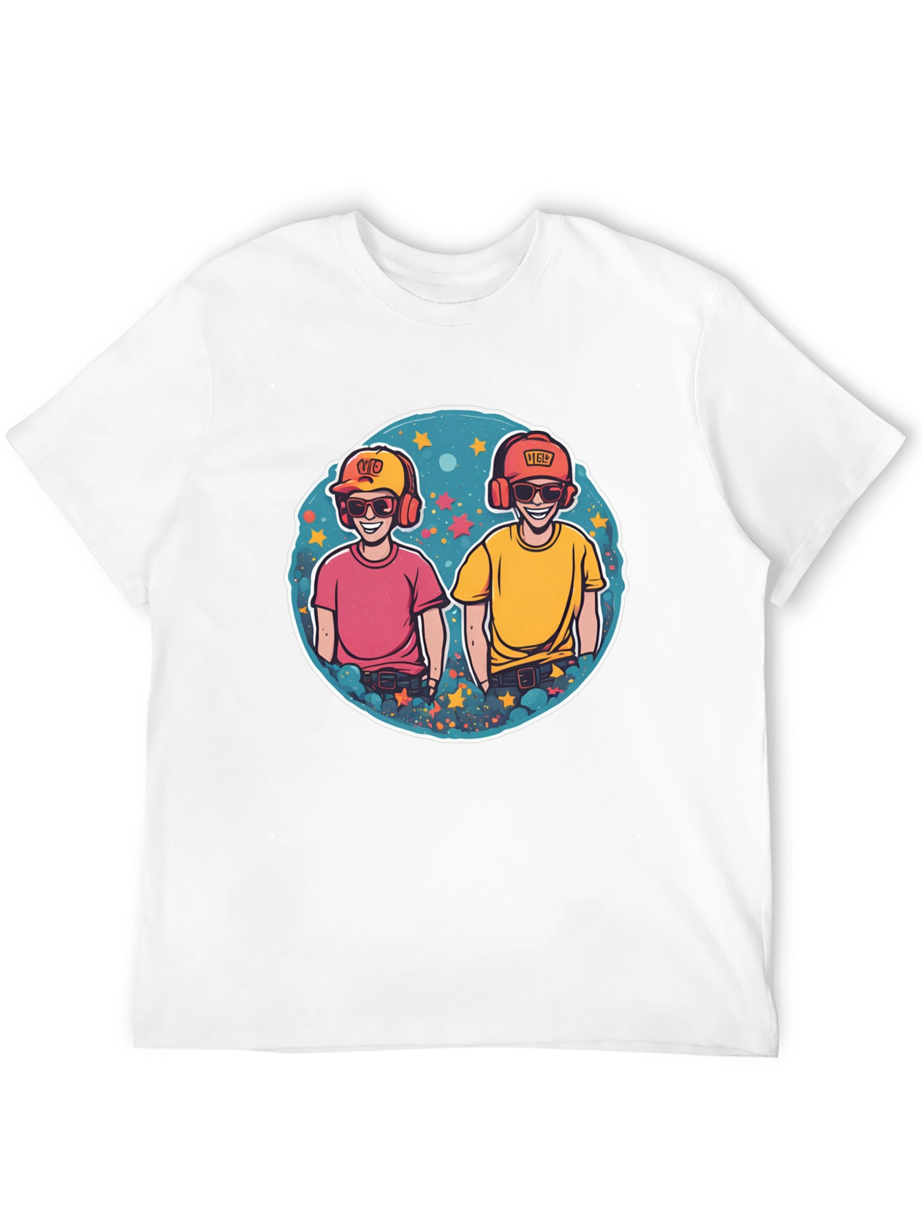 Black Fun Cartoon Graphic Tee - Men's Black T-Shirt view 12