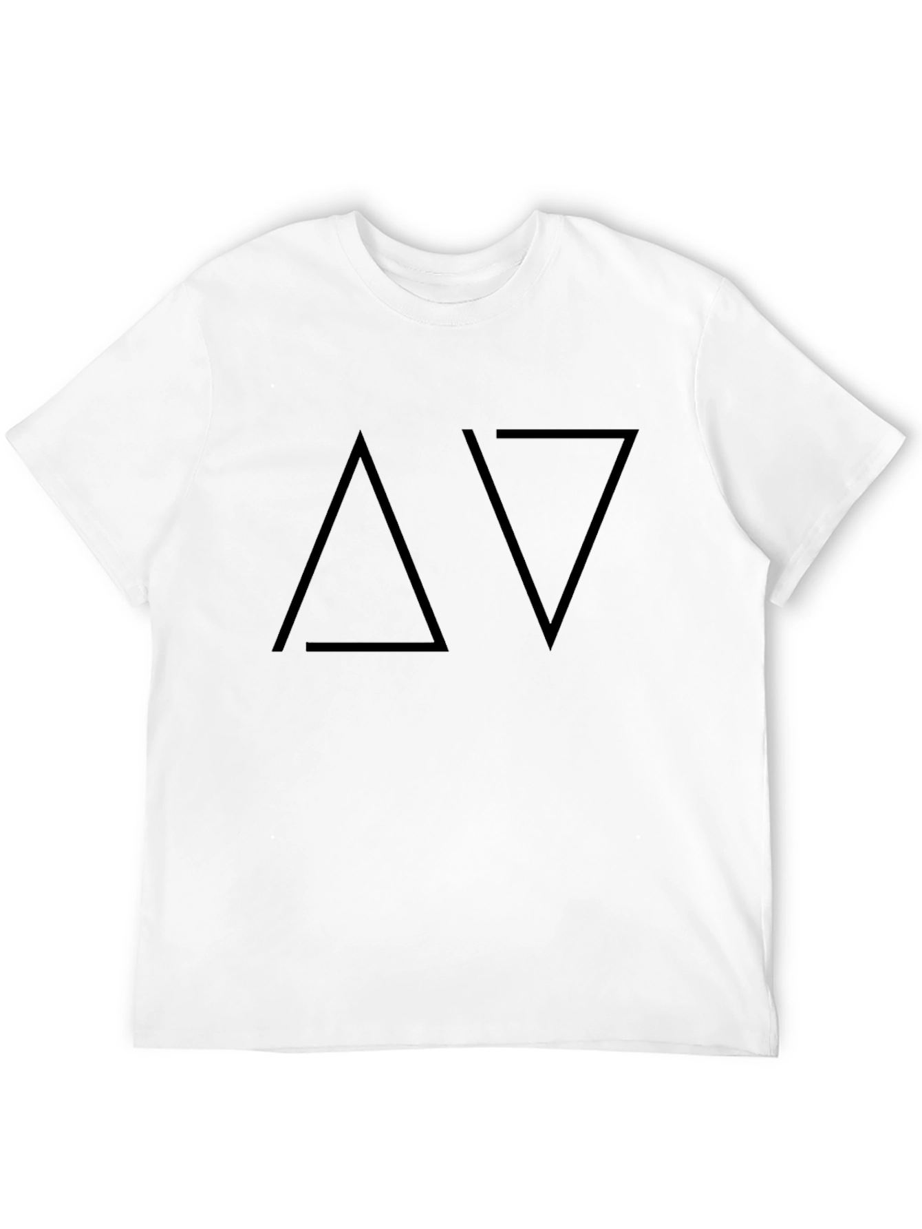 Black Minimalist Black T-Shirt with Triangle Design view 12