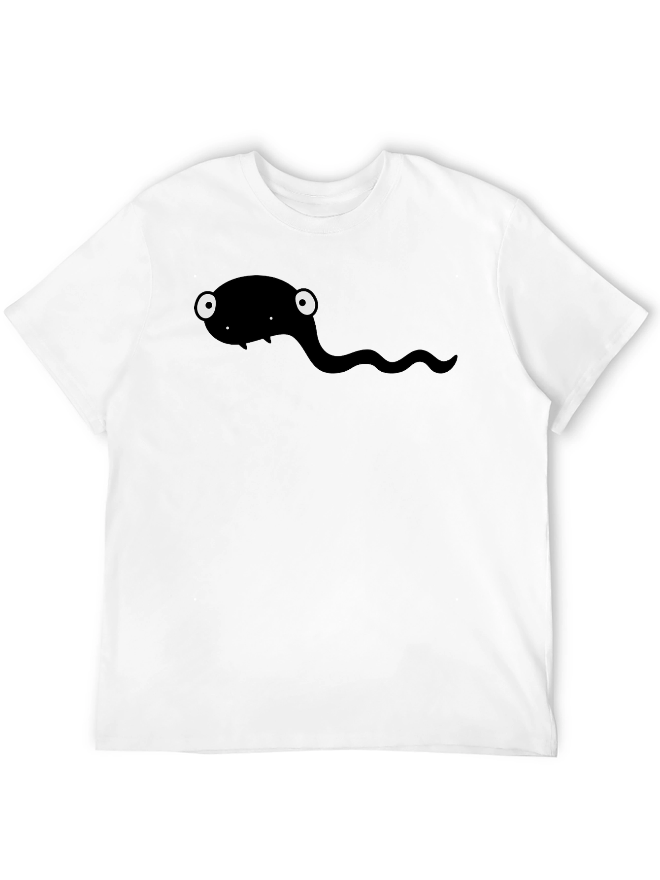 Black Cartoon Tadpole Graphic T-Shirt - Black view 12
