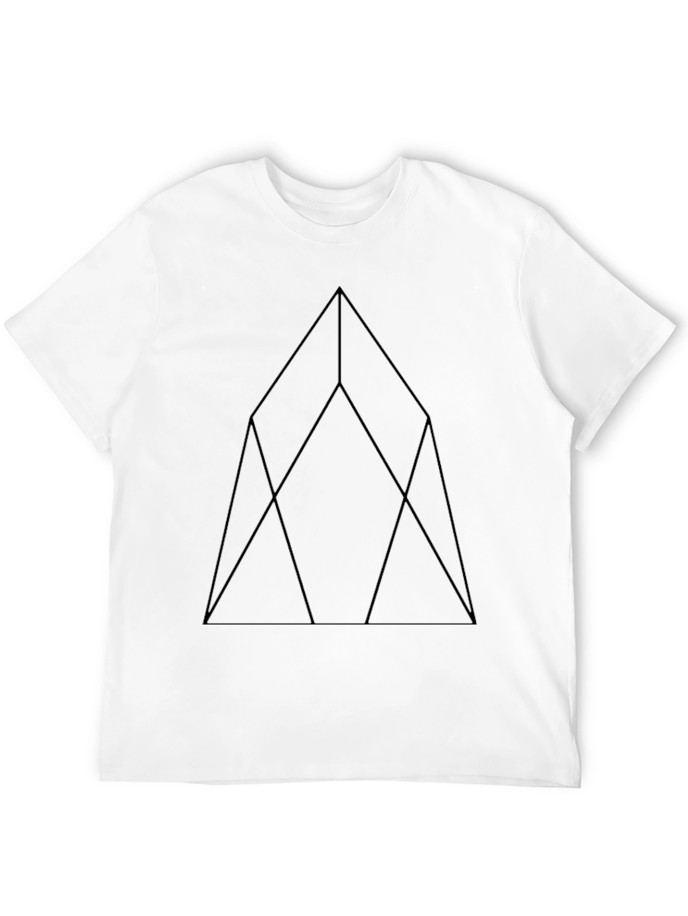 Black Geometric Triangle Graphic Black T-Shirt view 12
