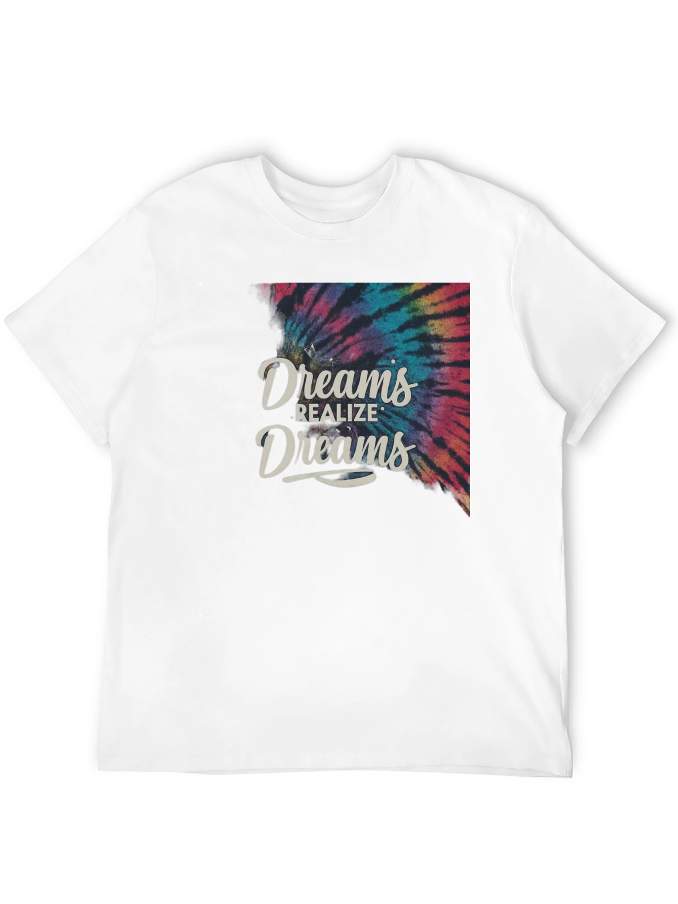 Black Dreams Realize Dreams Tie-Dye Graphic T-Shirt view 12
