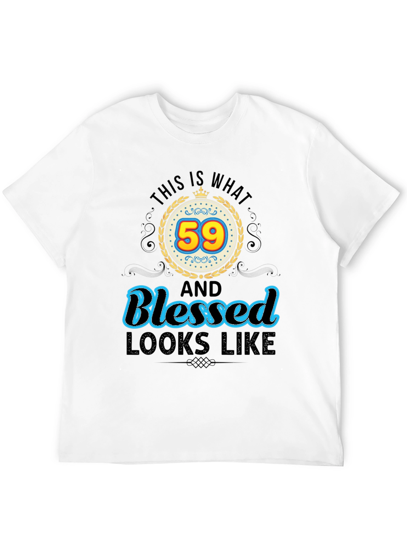 Black Blessed 59th Birthday Graphic T-Shirt view 12