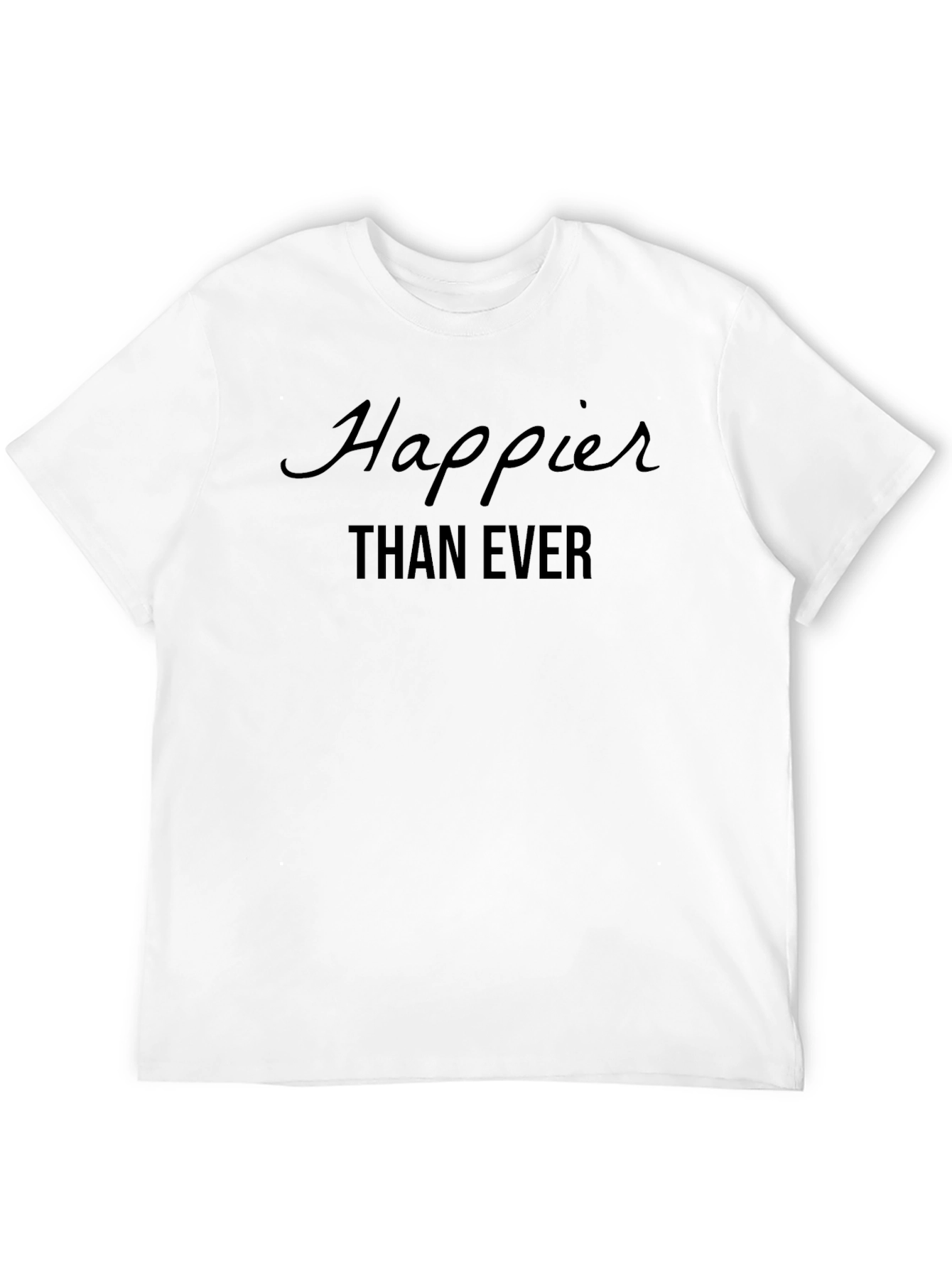 Black Happier Than Ever Graphic Tee - Soft Cotton view 12