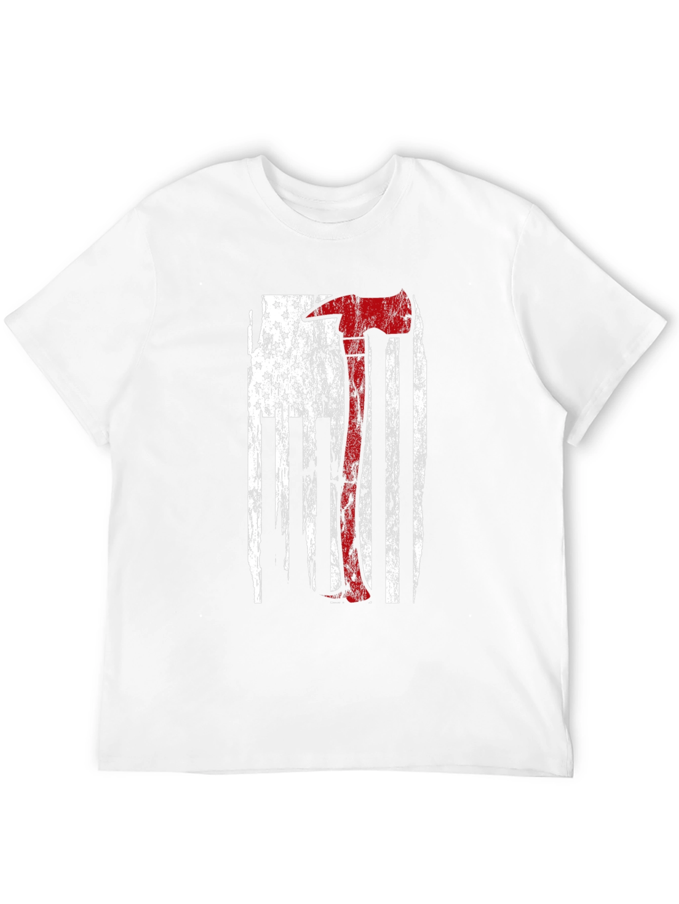 Black Firefighter Axe US Flag T-Shirt view 12