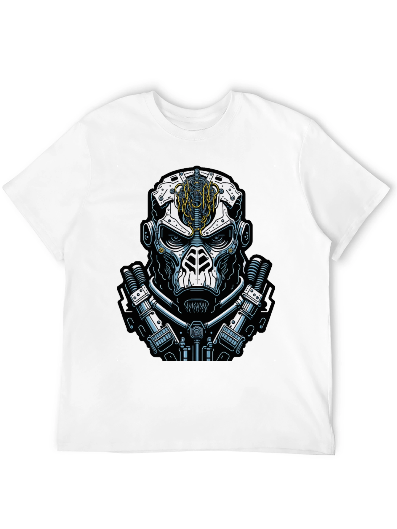 Black Cyberpunk Skull Graphic Tee - Black view 12