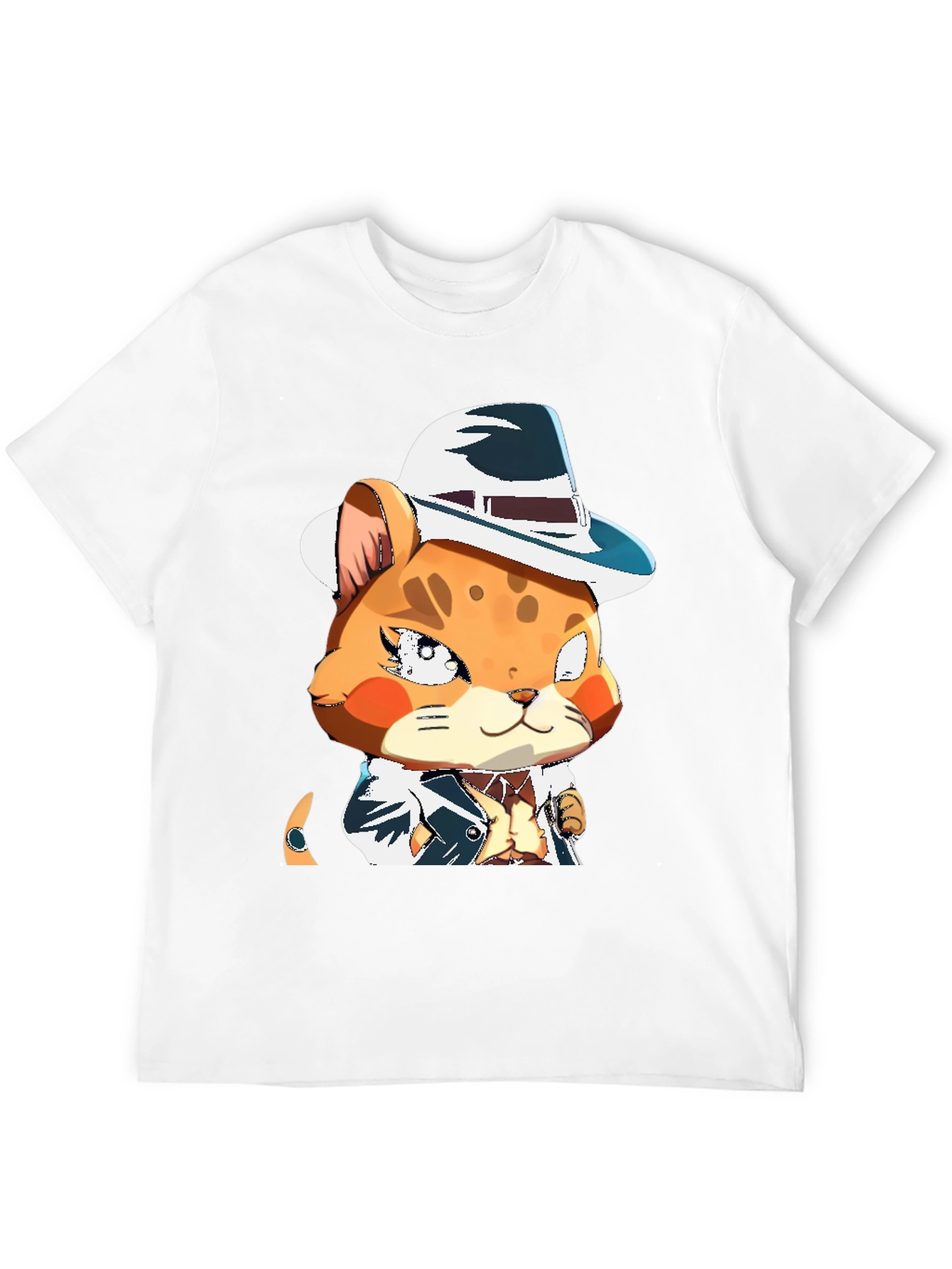 Black Cool Cat in a Hat T-Shirt view 12