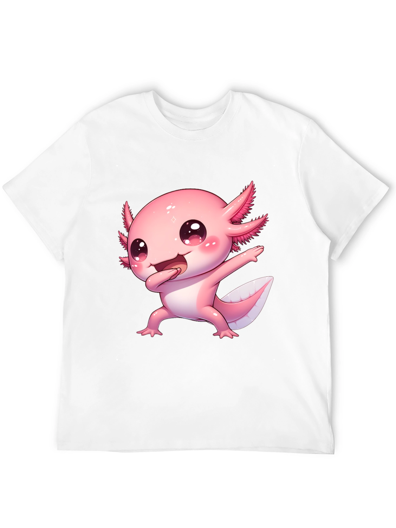 Black Cute Cartoon Axolotl Graphic Tee view 12