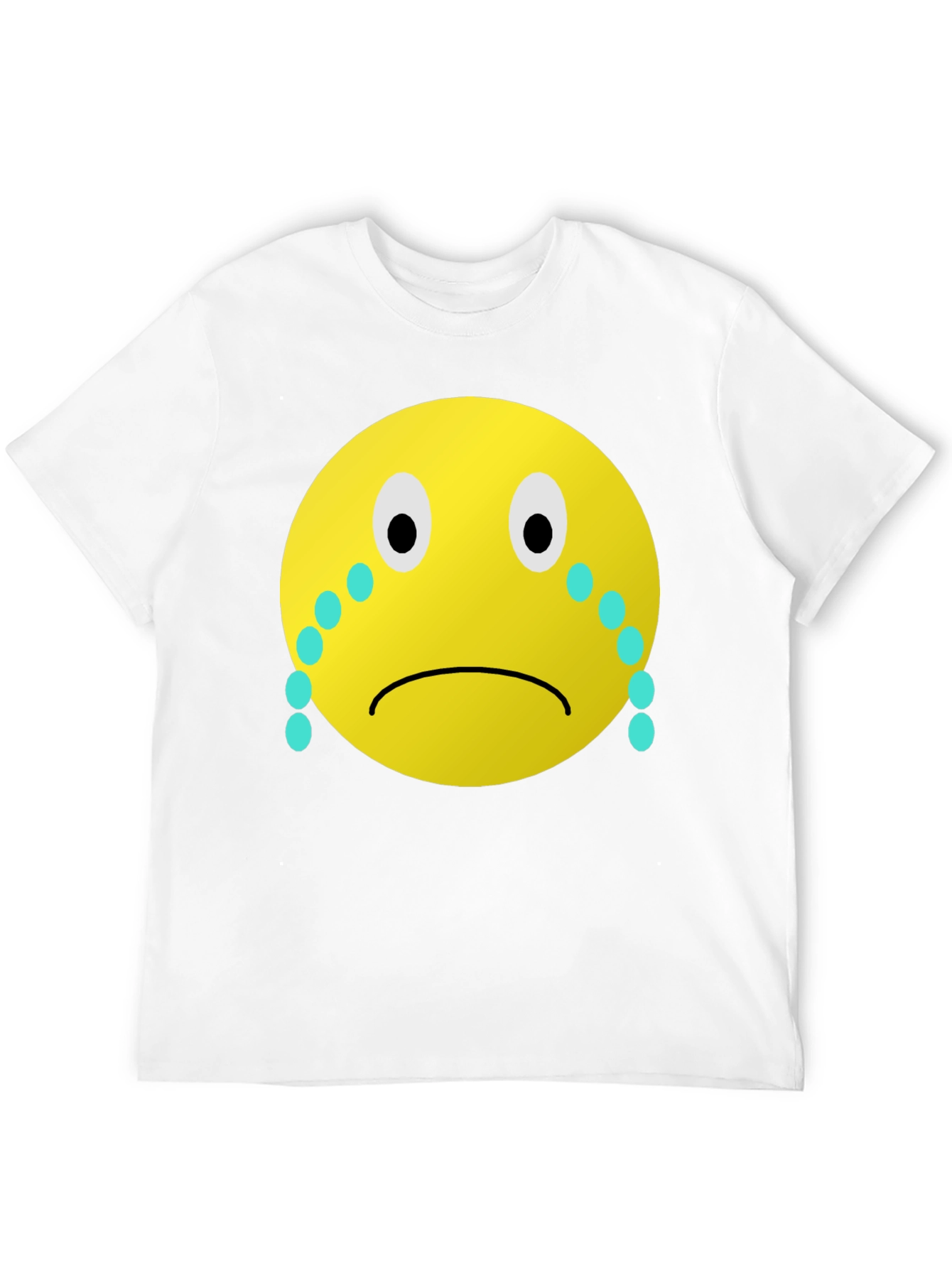 Black Sad Emoji Graphic Tee - Unisex Black T-Shirt view 12