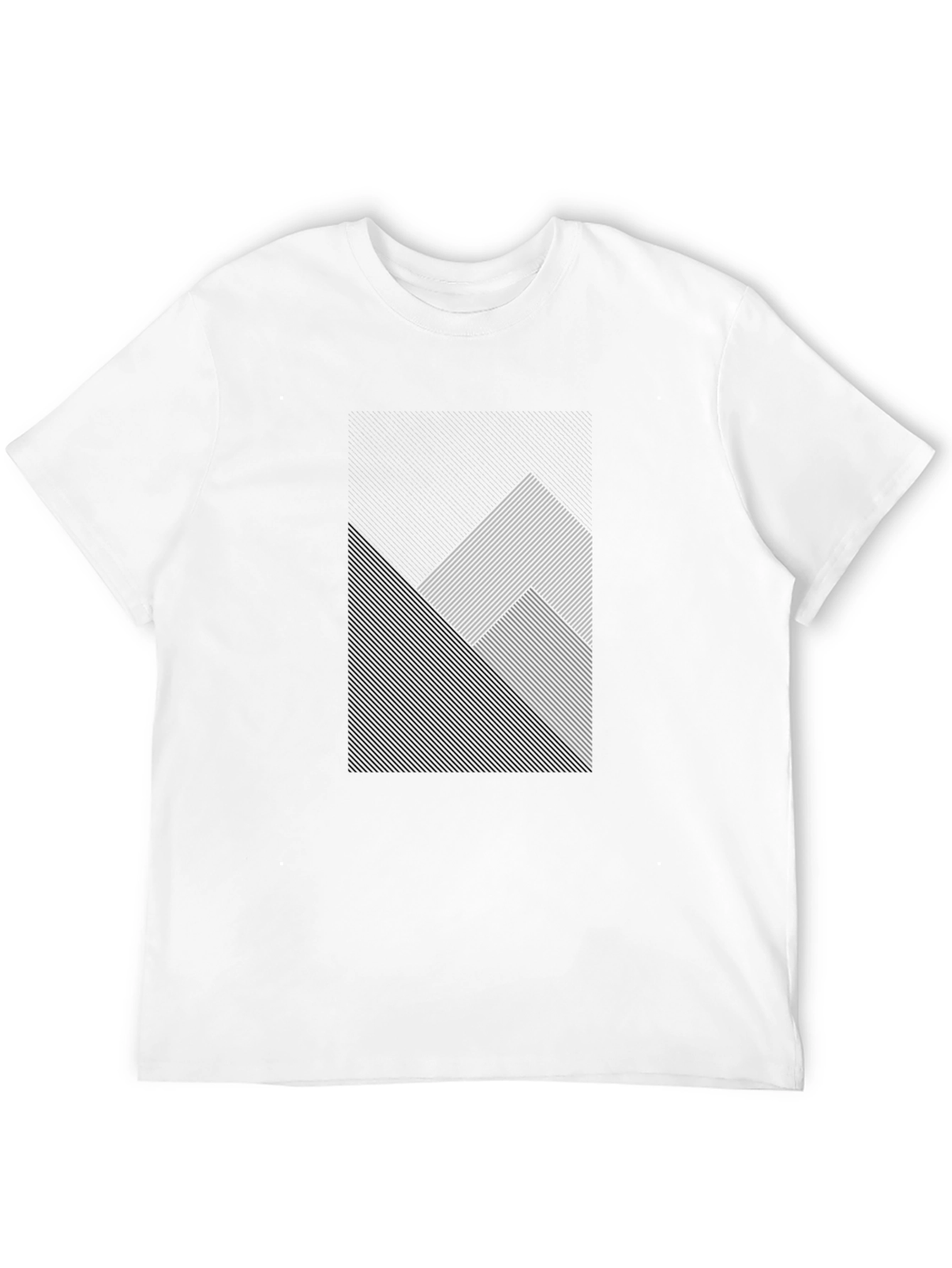 Modern Geometric Line Pattern Black T-Shirt - 12
