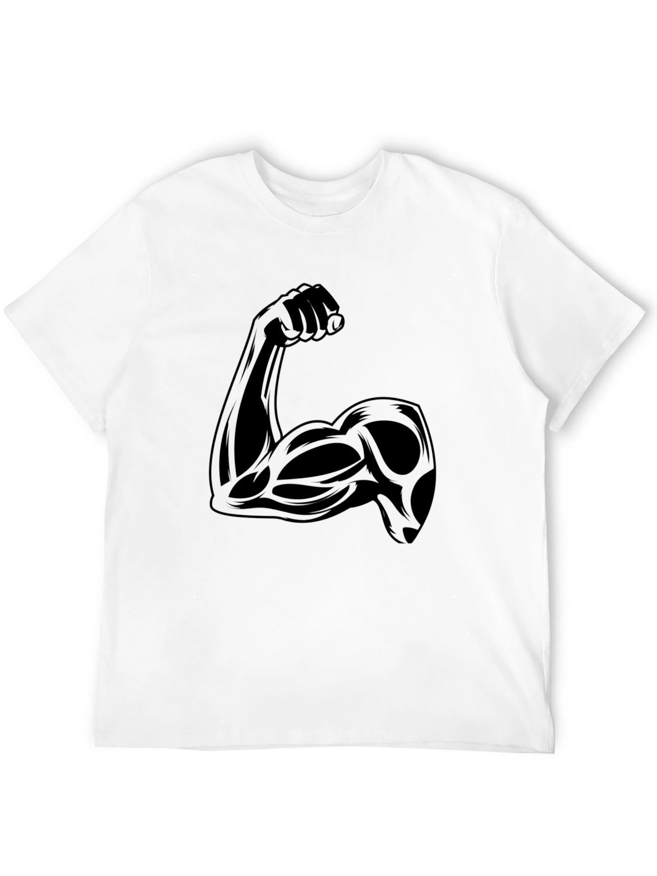 Black Muscle Arm Graphic Tee - Black view 12