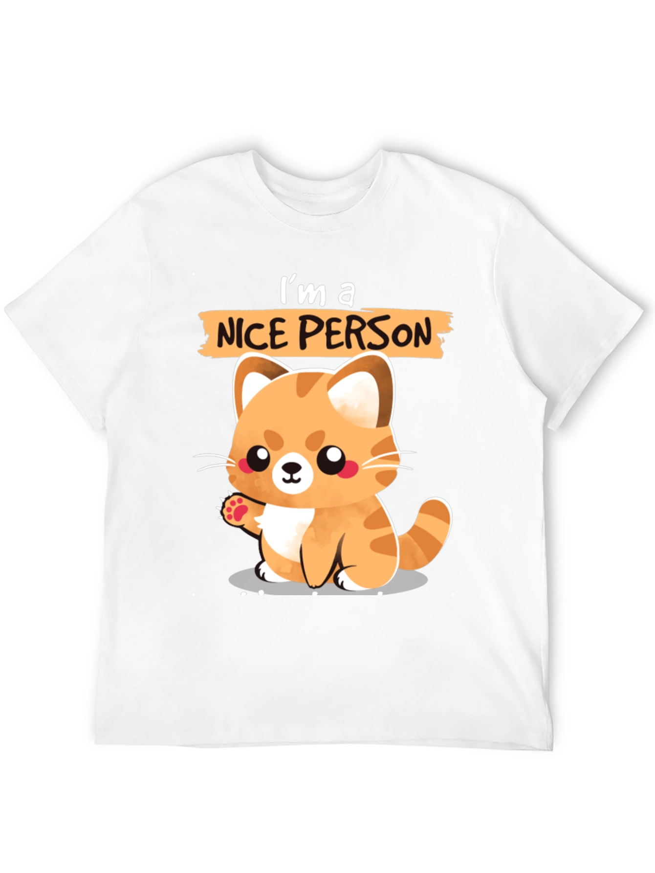 Black Cute Cat Lover T-Shirt - I'm a Nice Person view 12
