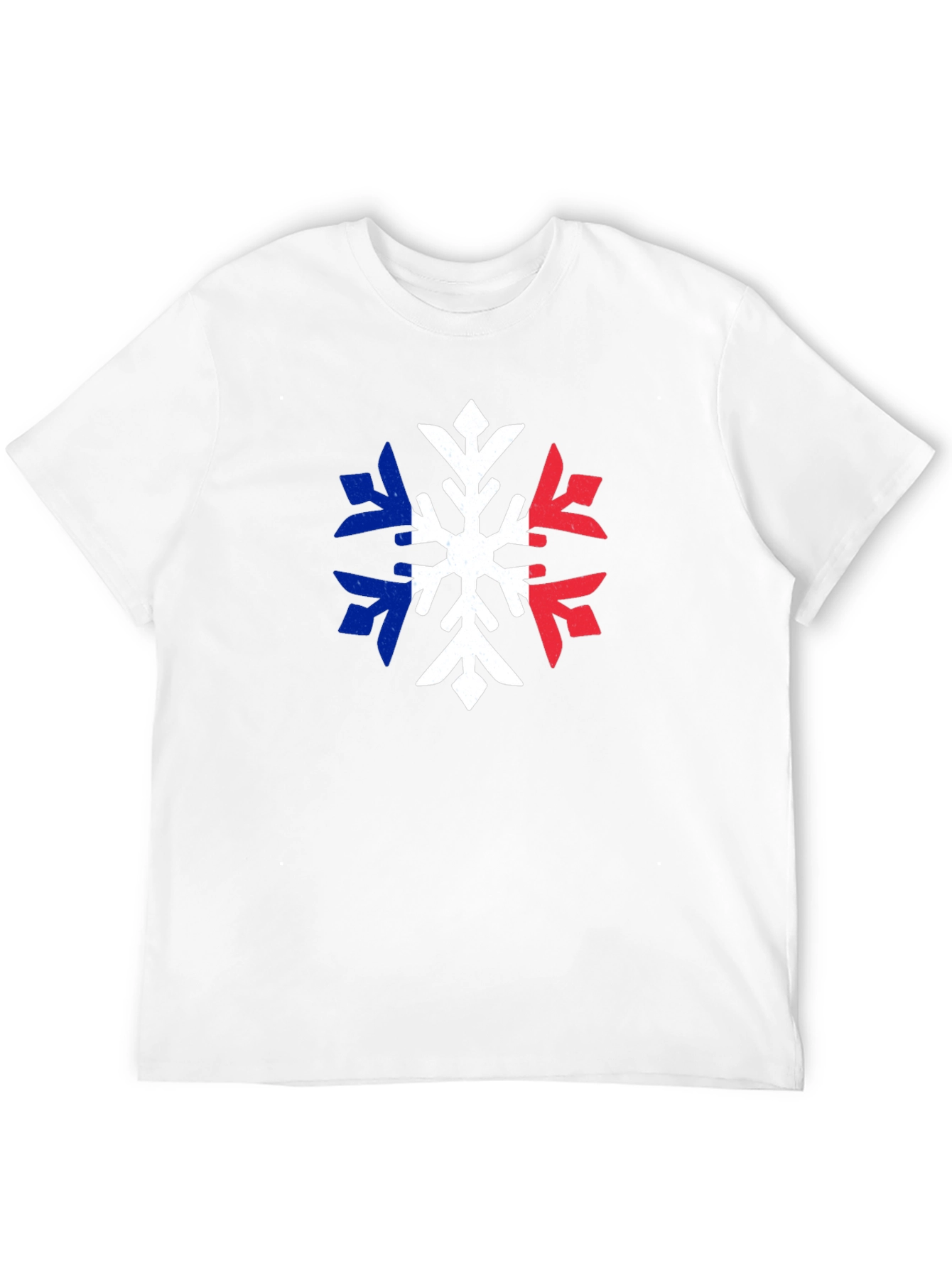 Black French Flag Snowflake T-Shirt view 12