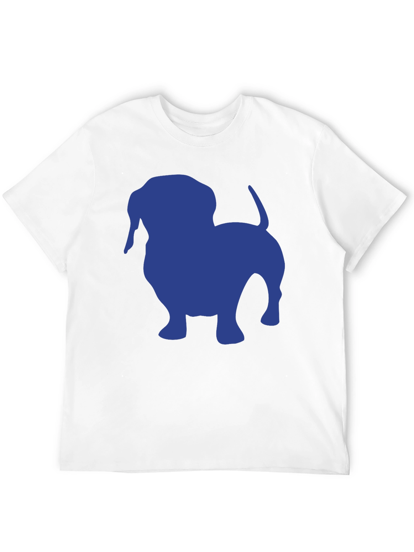 Black Dachshund Silhouette Tee - Black Cotton Casual T-Shirt view 12