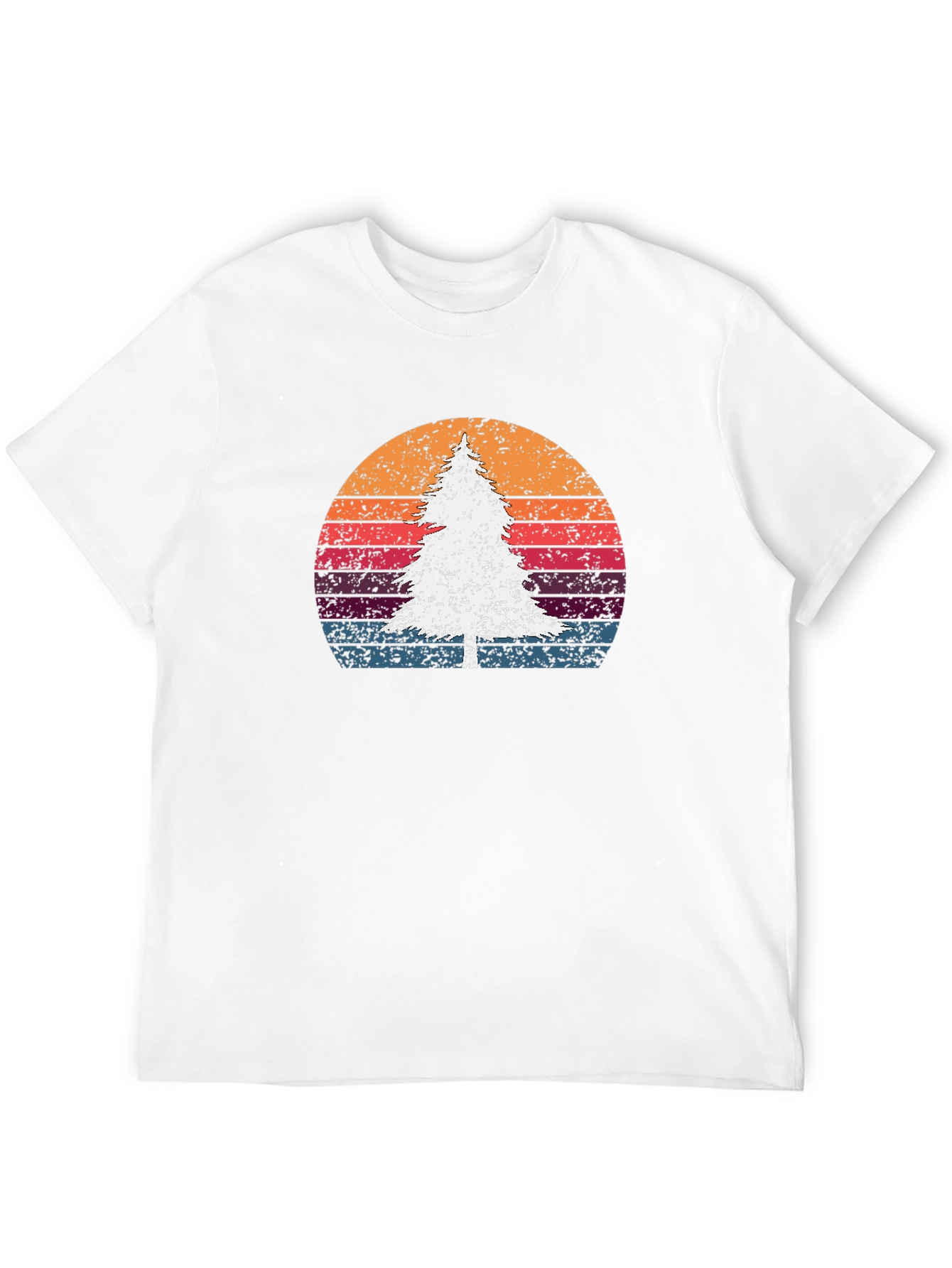 Black Retro Tree Sunset Graphic Tee view 12