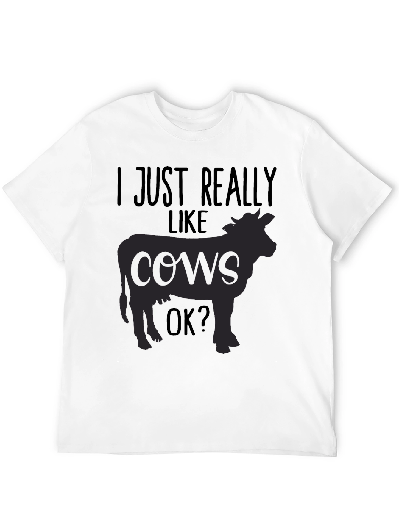 Black I Just Really Like Cows T-Shirt view 12