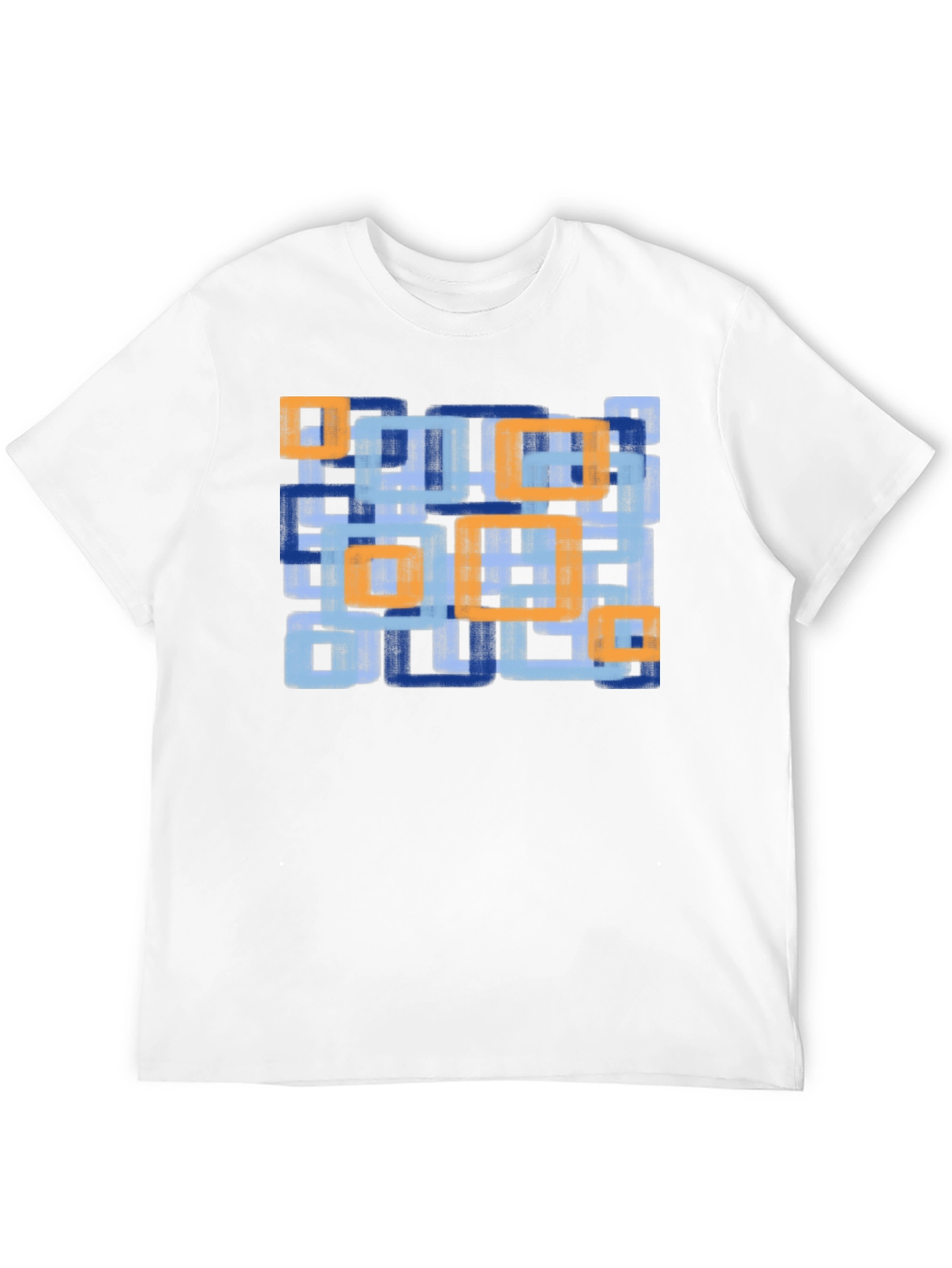 Black Modern Abstract Geometric T-Shirt view 12